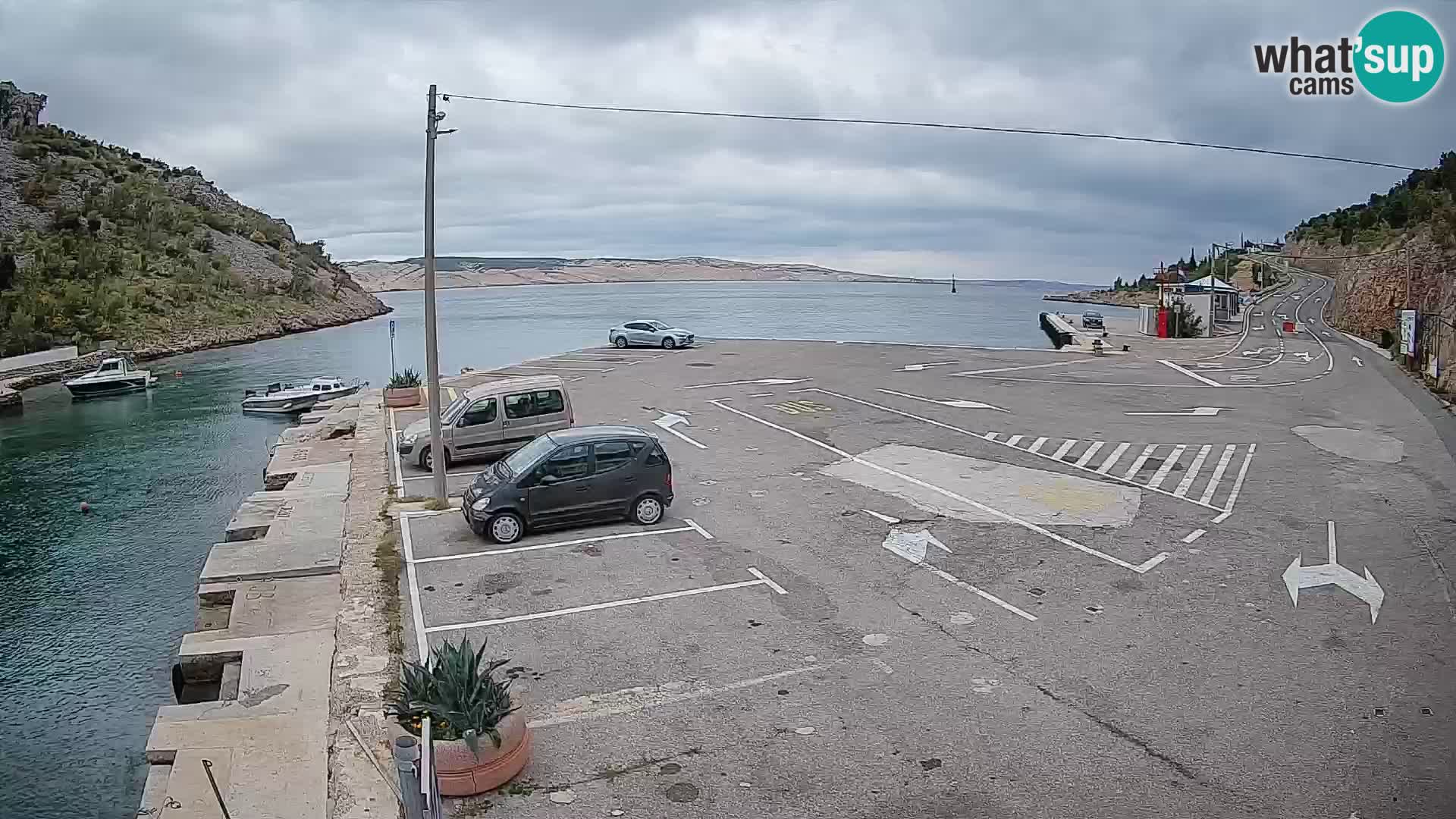 Webcam port de ferry de Prizna – vers l’île de Pag