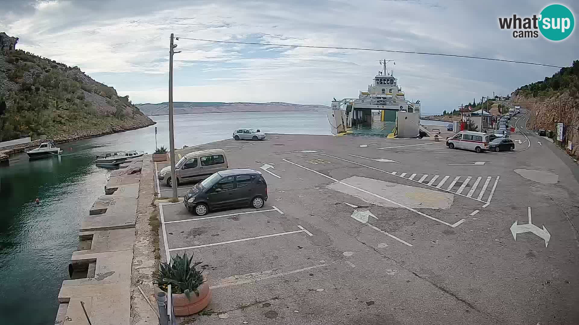 Webcam Fährhafen Prizna – zur Insel Pag