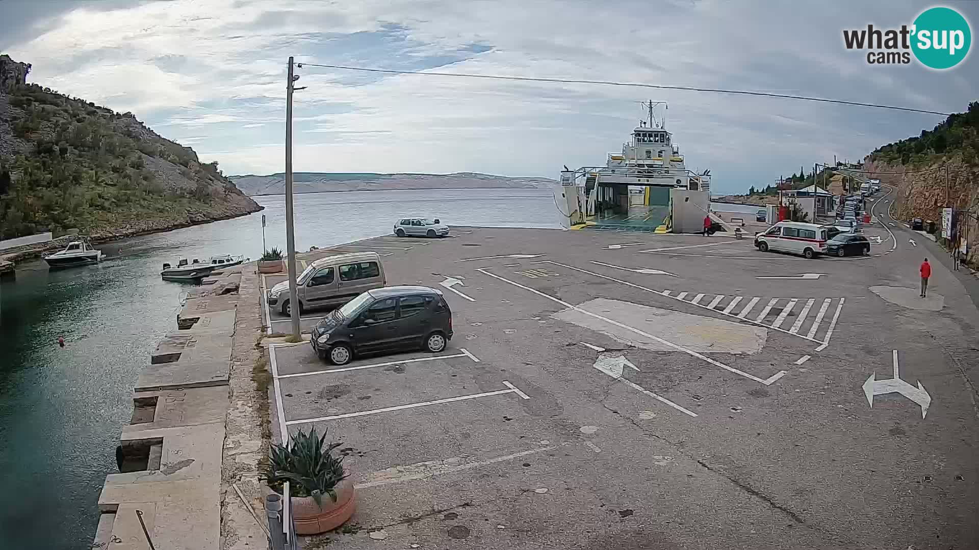 Webcam Prizna ferry port to Pag island