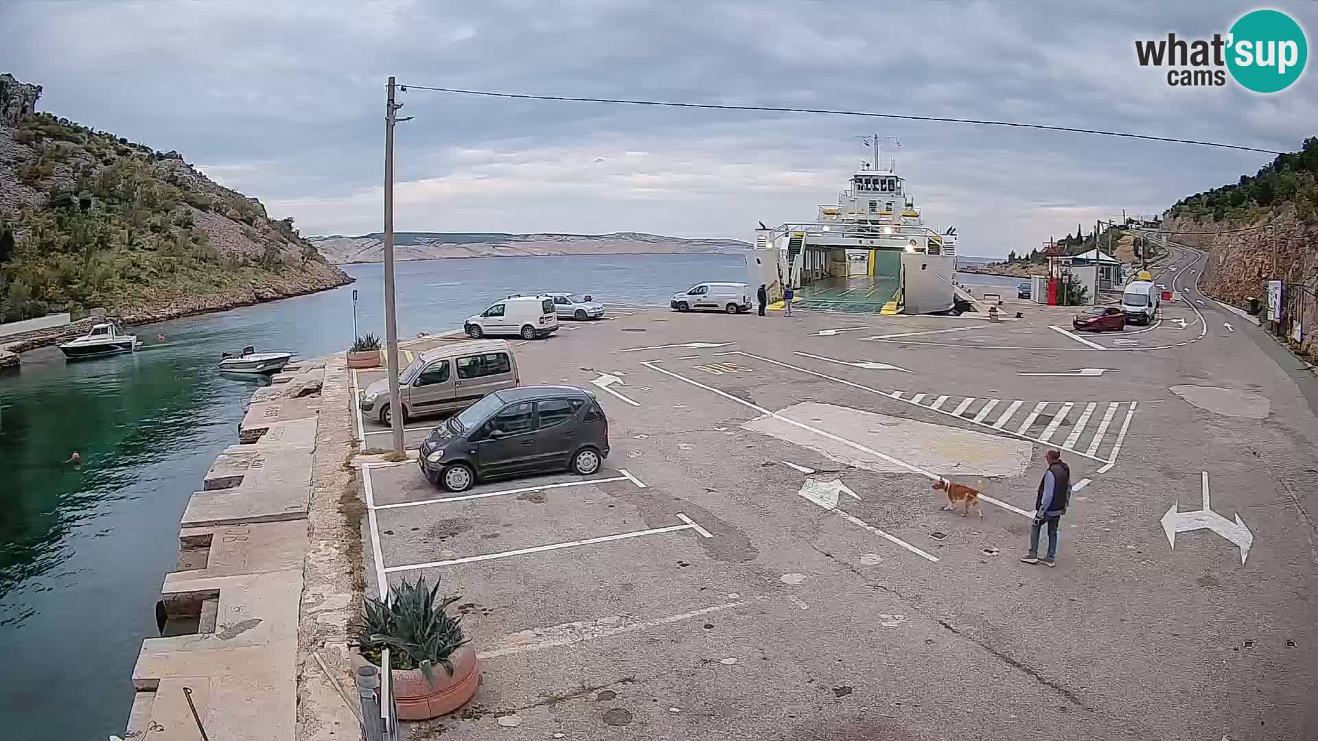 Webcam Fährhafen Prizna – zur Insel Pag