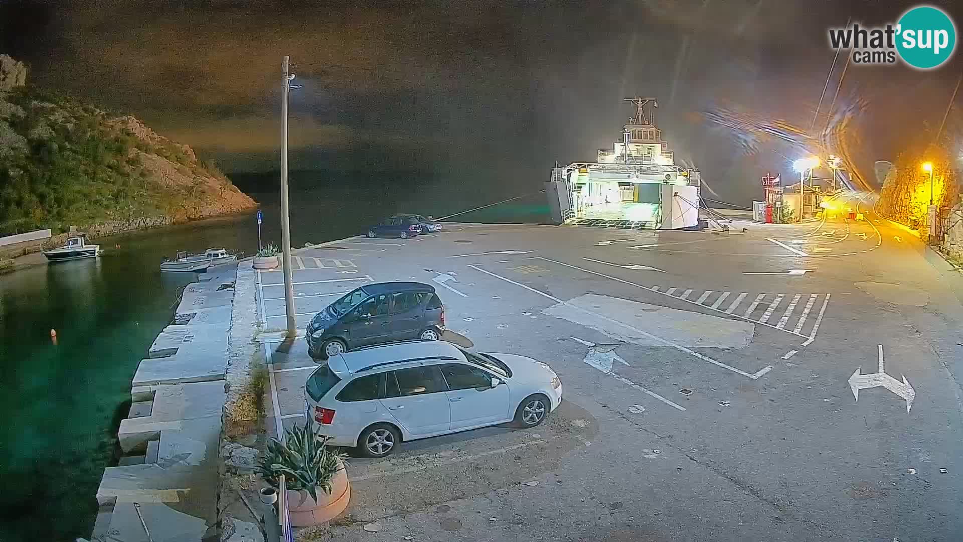 Webcam port de ferry de Prizna – vers l’île de Pag