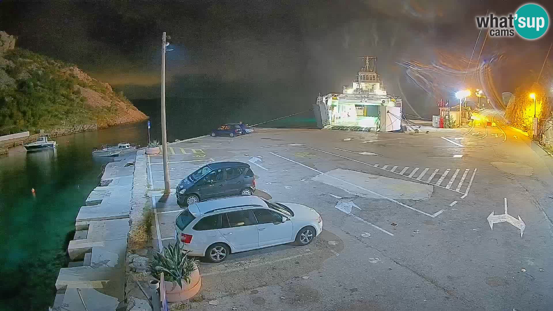 Webcam port de ferry de Prizna – vers l’île de Pag