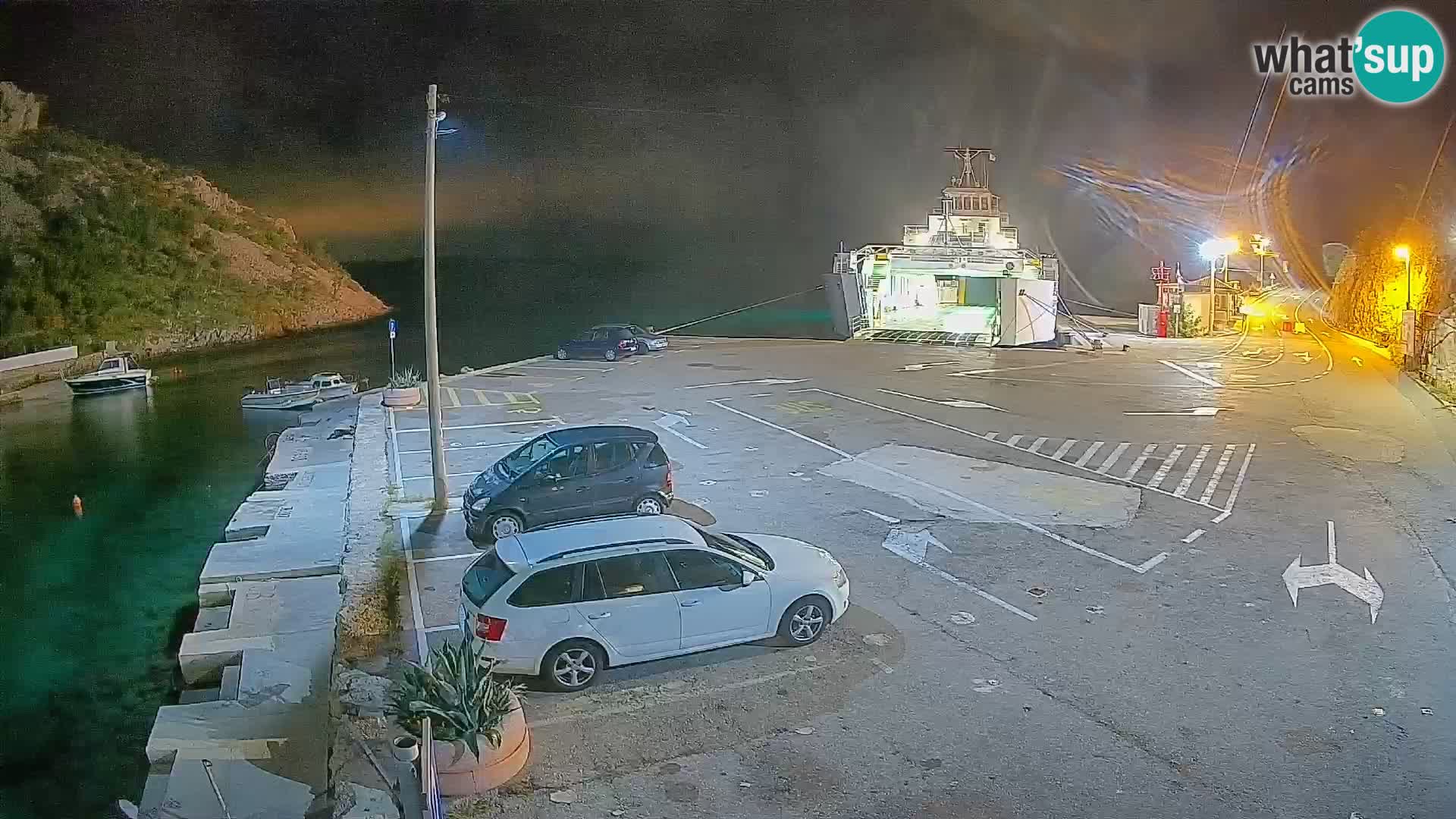 Webcam port de ferry de Prizna – vers l’île de Pag