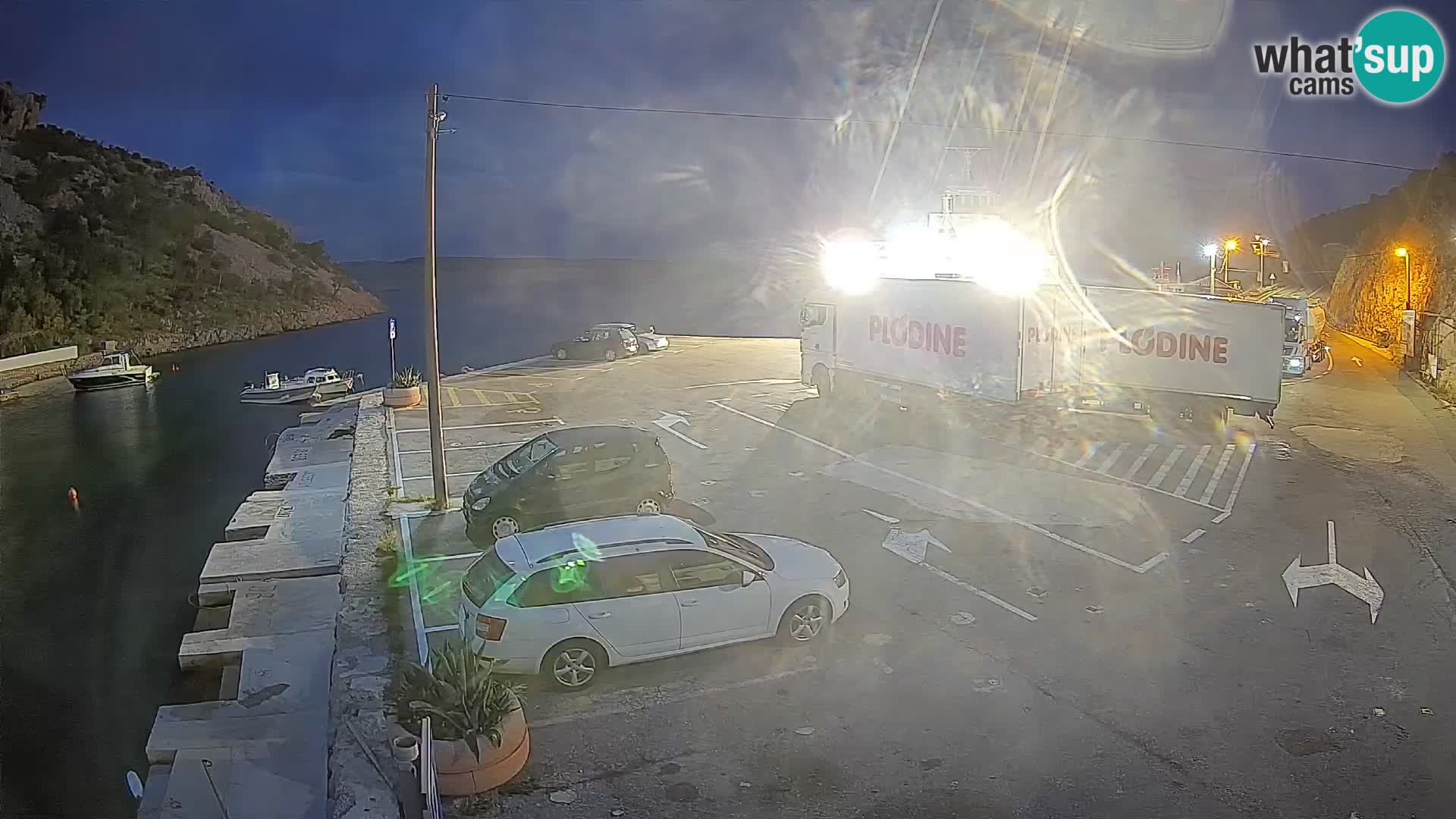 Webcam Prizna ferry port to Pag island