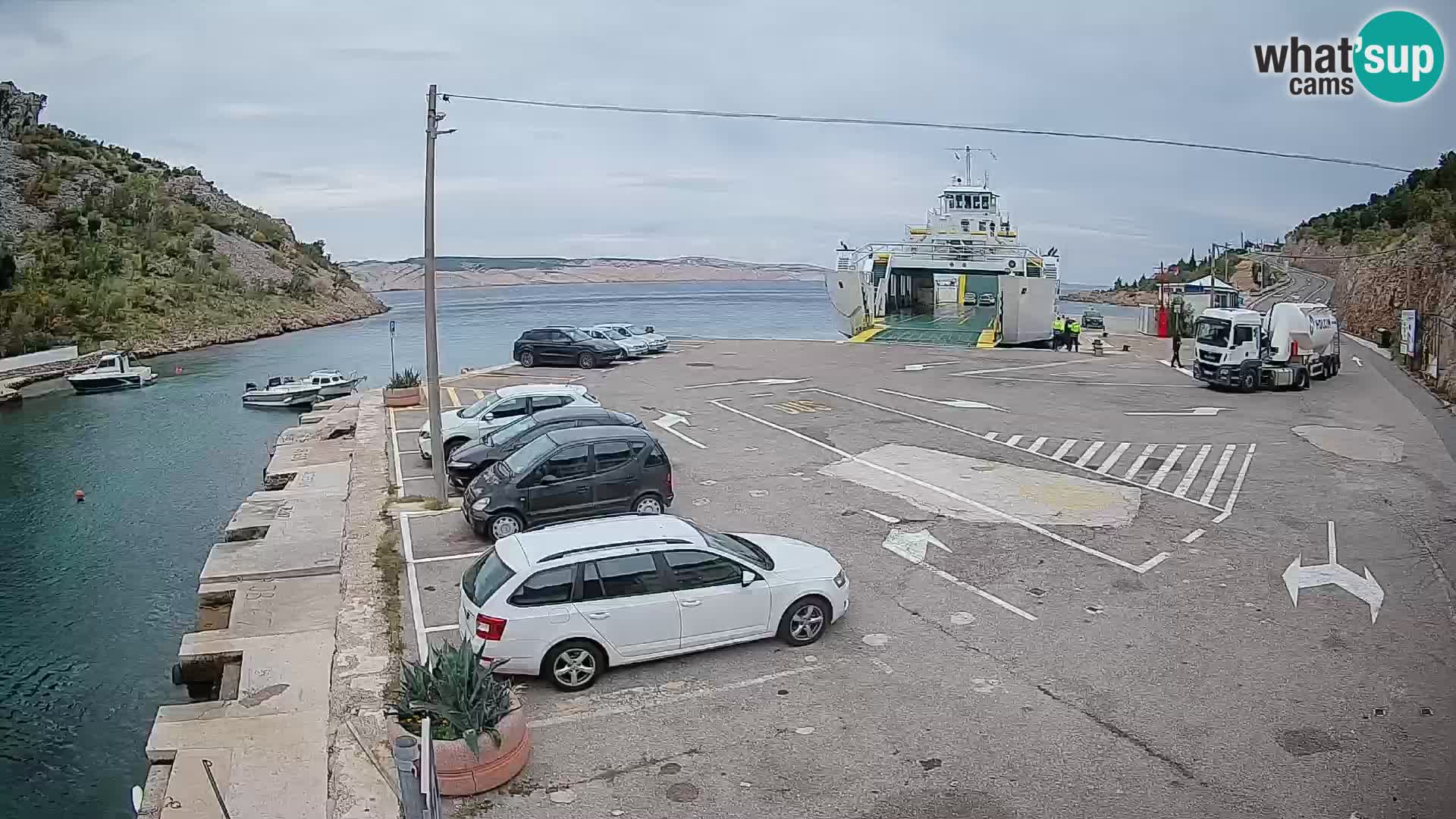 Webcam port de ferry de Prizna – vers l’île de Pag