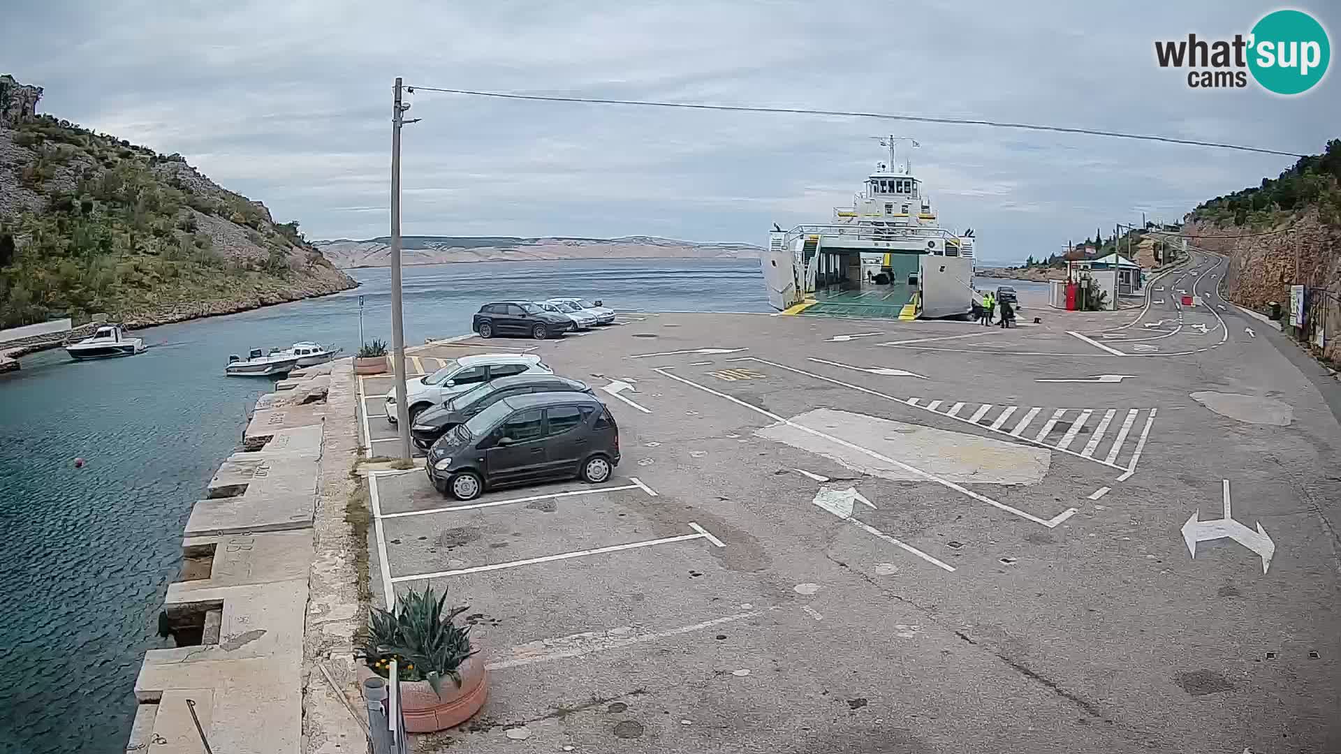 Webcam Fährhafen Prizna – zur Insel Pag
