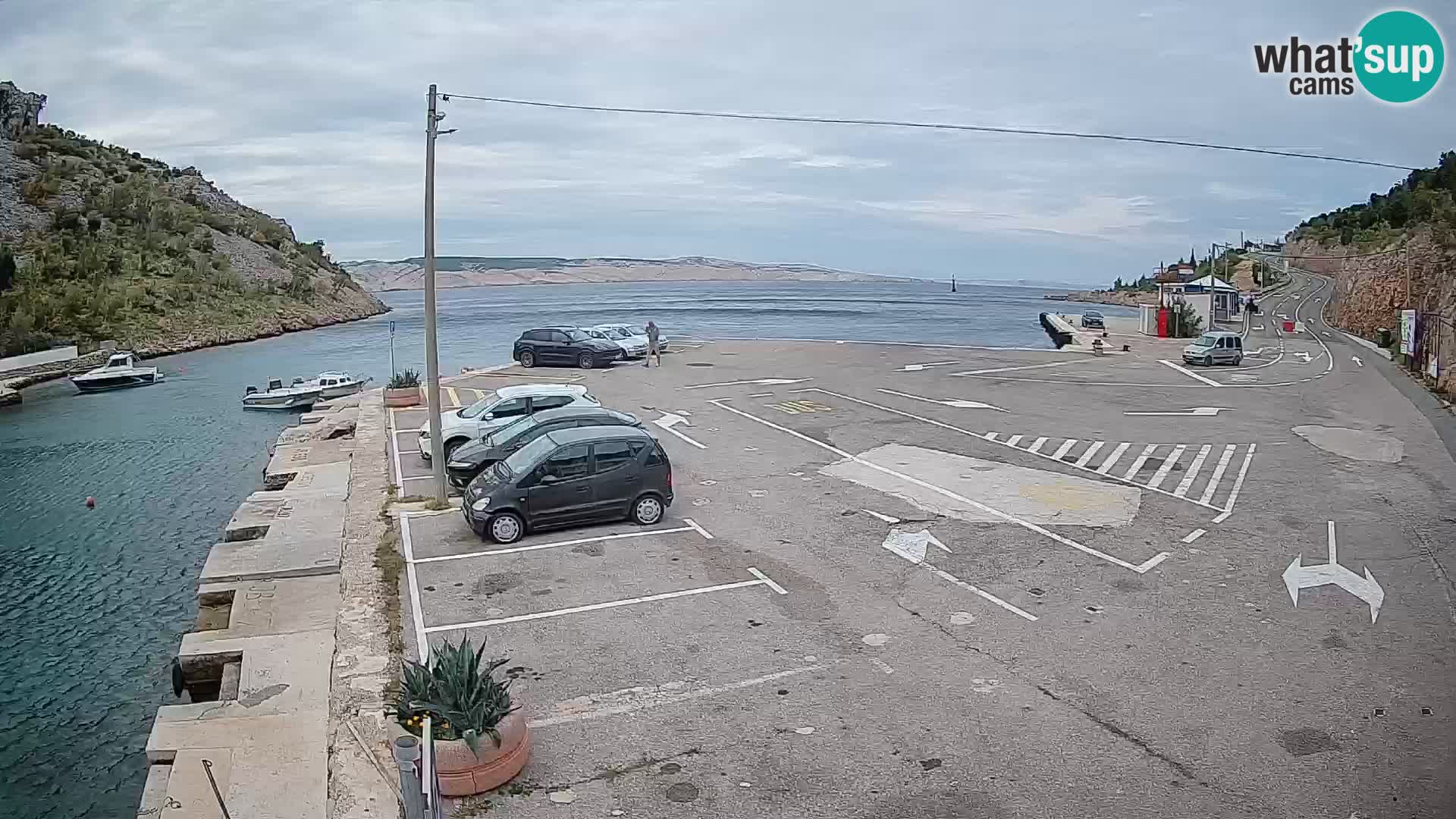 Webcam port de ferry de Prizna – vers l’île de Pag