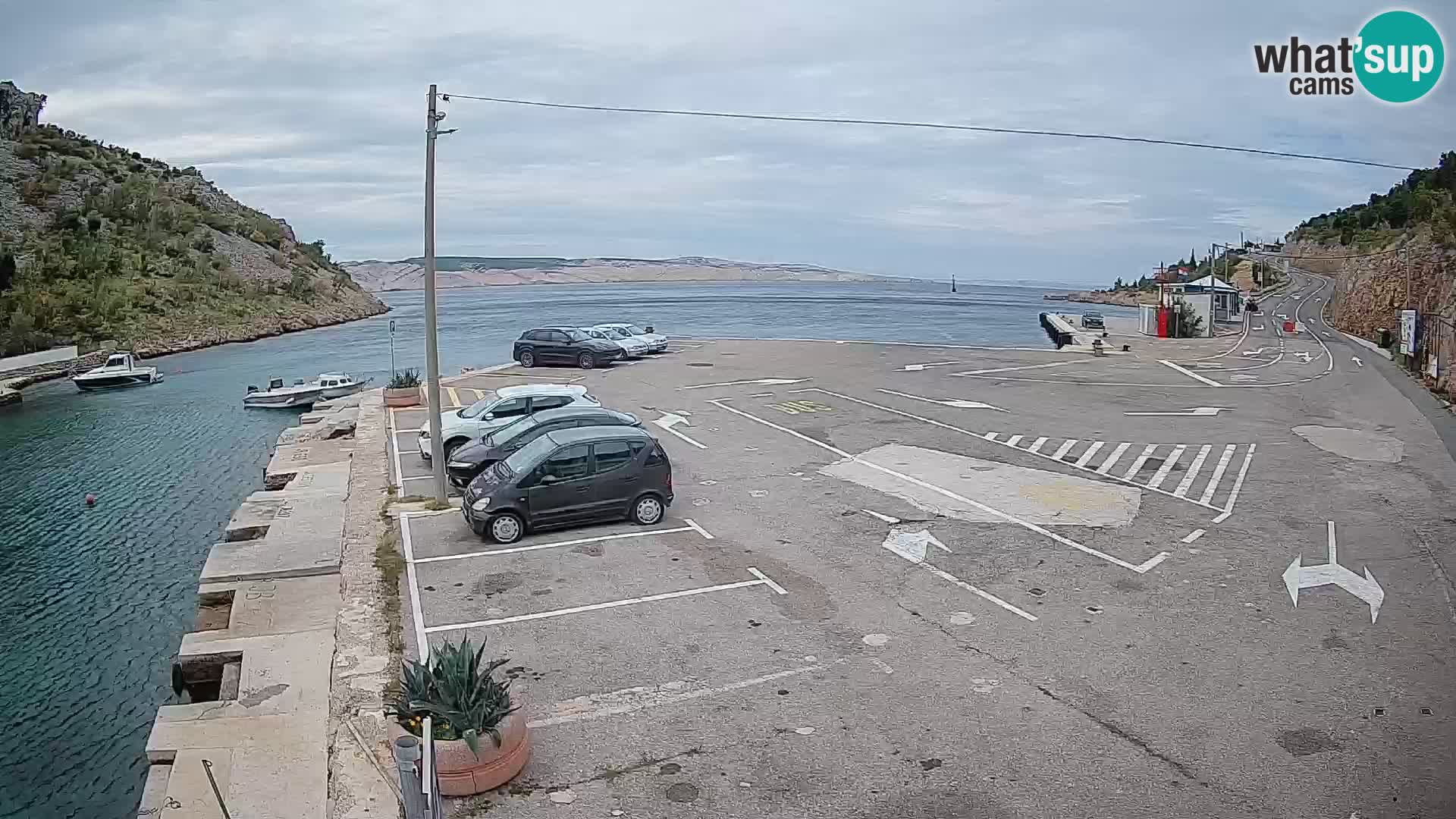 Webcam Fährhafen Prizna – zur Insel Pag