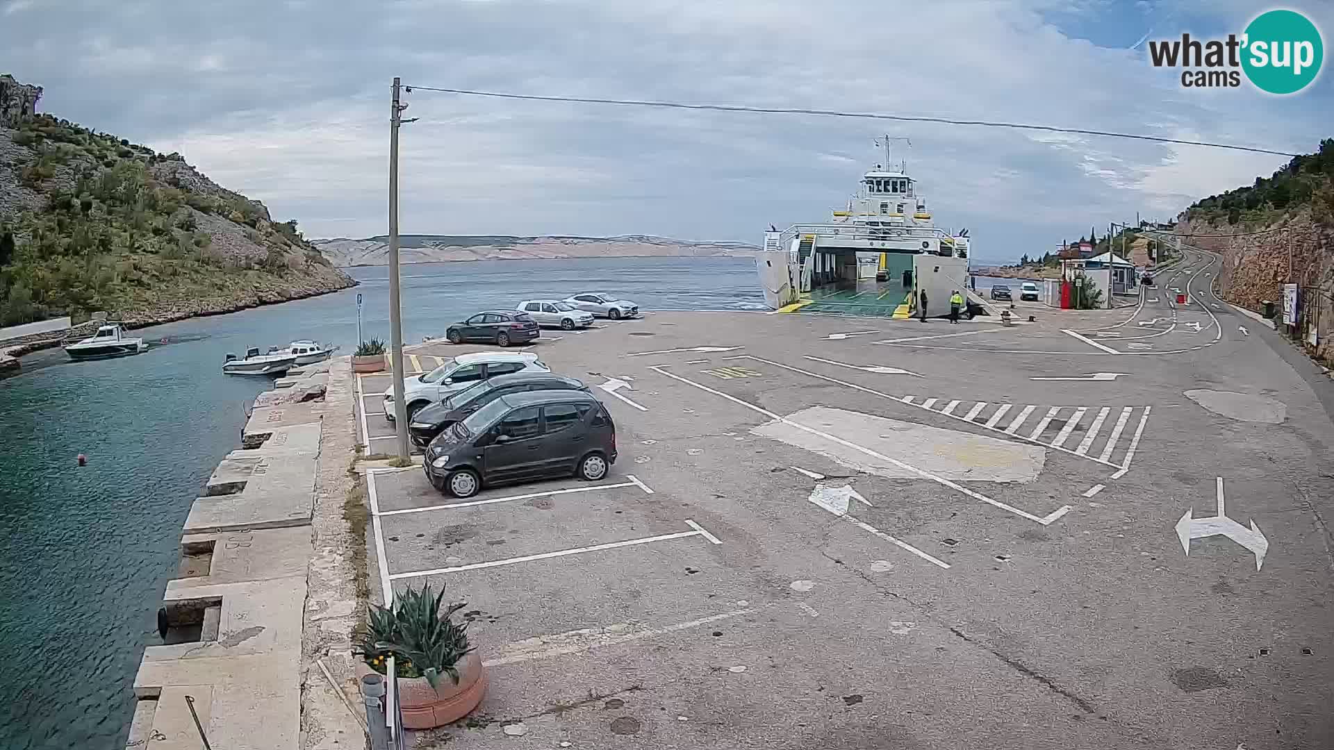 Webcam port de ferry de Prizna – vers l’île de Pag