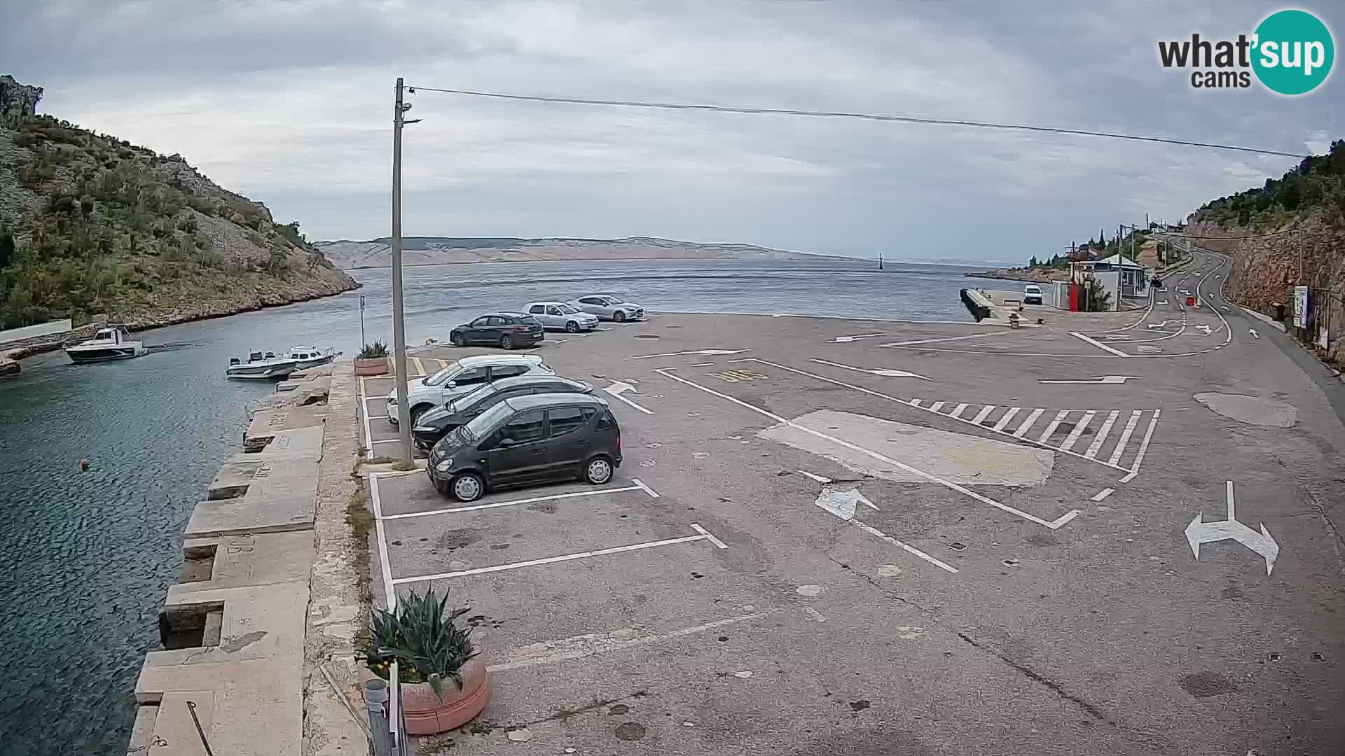 Webcam port de ferry de Prizna – vers l’île de Pag