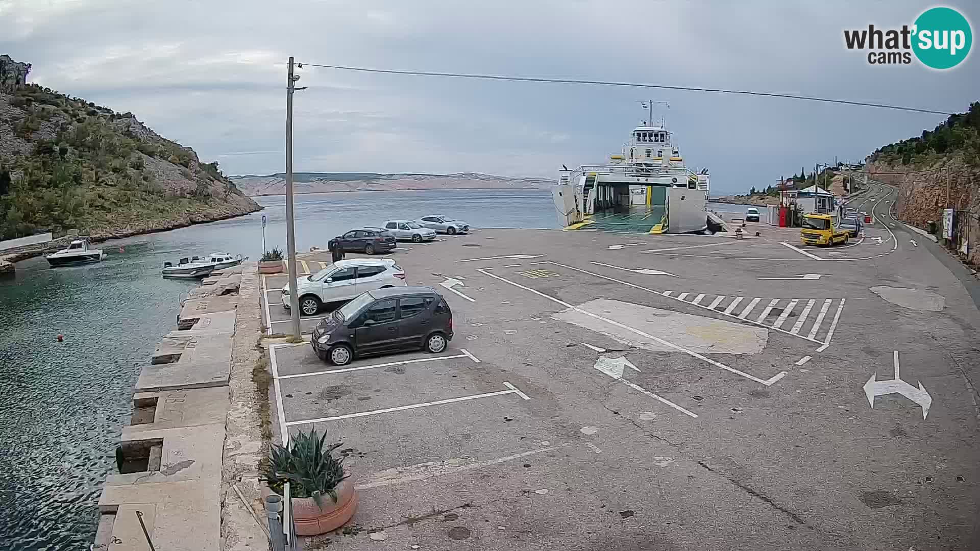 Webcam port de ferry de Prizna – vers l’île de Pag