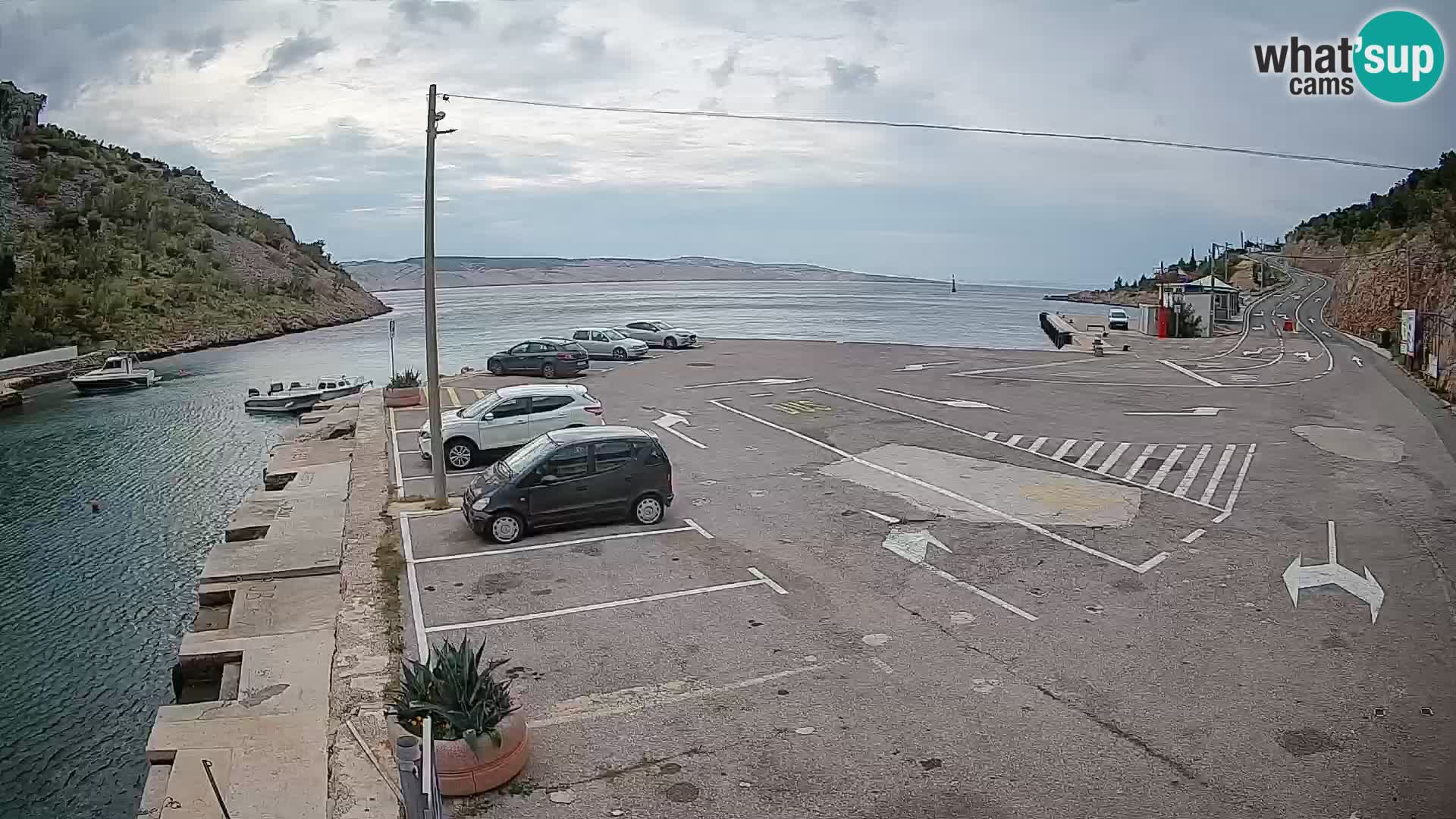 Webcam port de ferry de Prizna – vers l’île de Pag