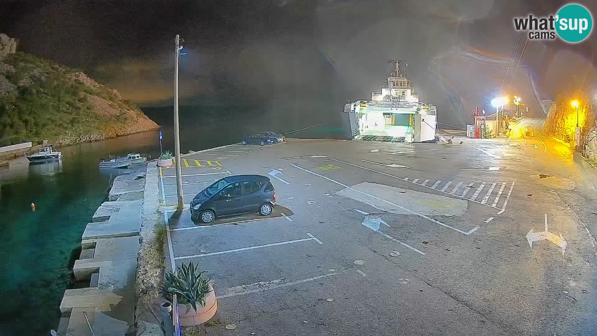 Webcam port de ferry de Prizna – vers l’île de Pag