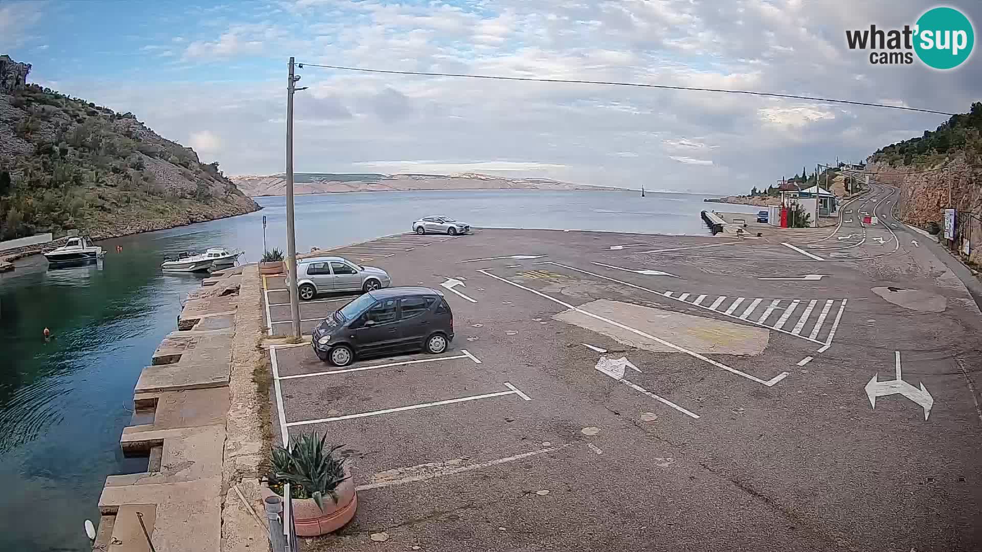 Webcam port de ferry de Prizna – vers l’île de Pag