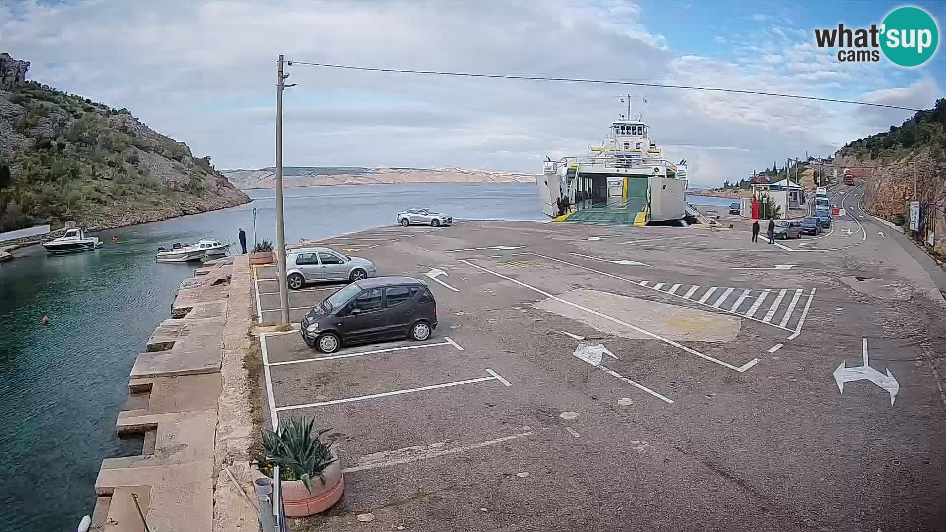 Webcam Fährhafen Prizna – zur Insel Pag