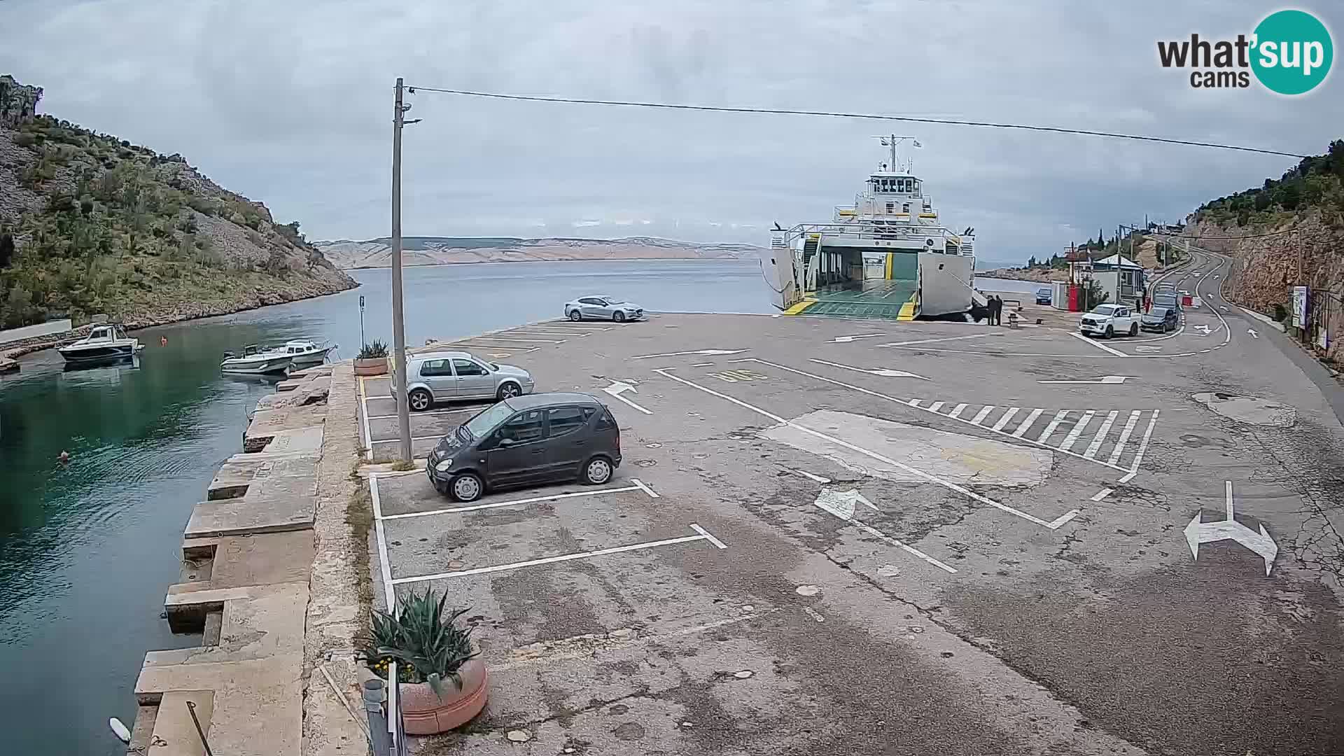 Webcam Fährhafen Prizna – zur Insel Pag