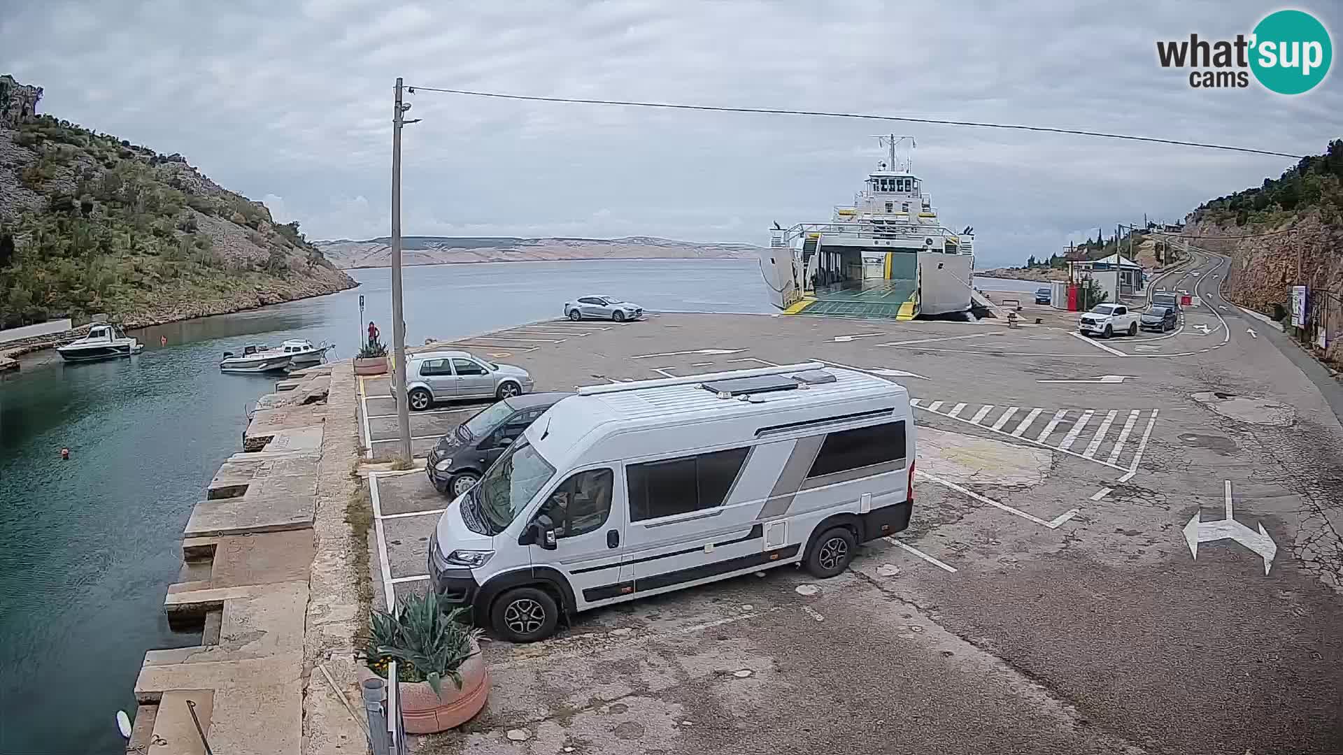 Webcam Fährhafen Prizna – zur Insel Pag