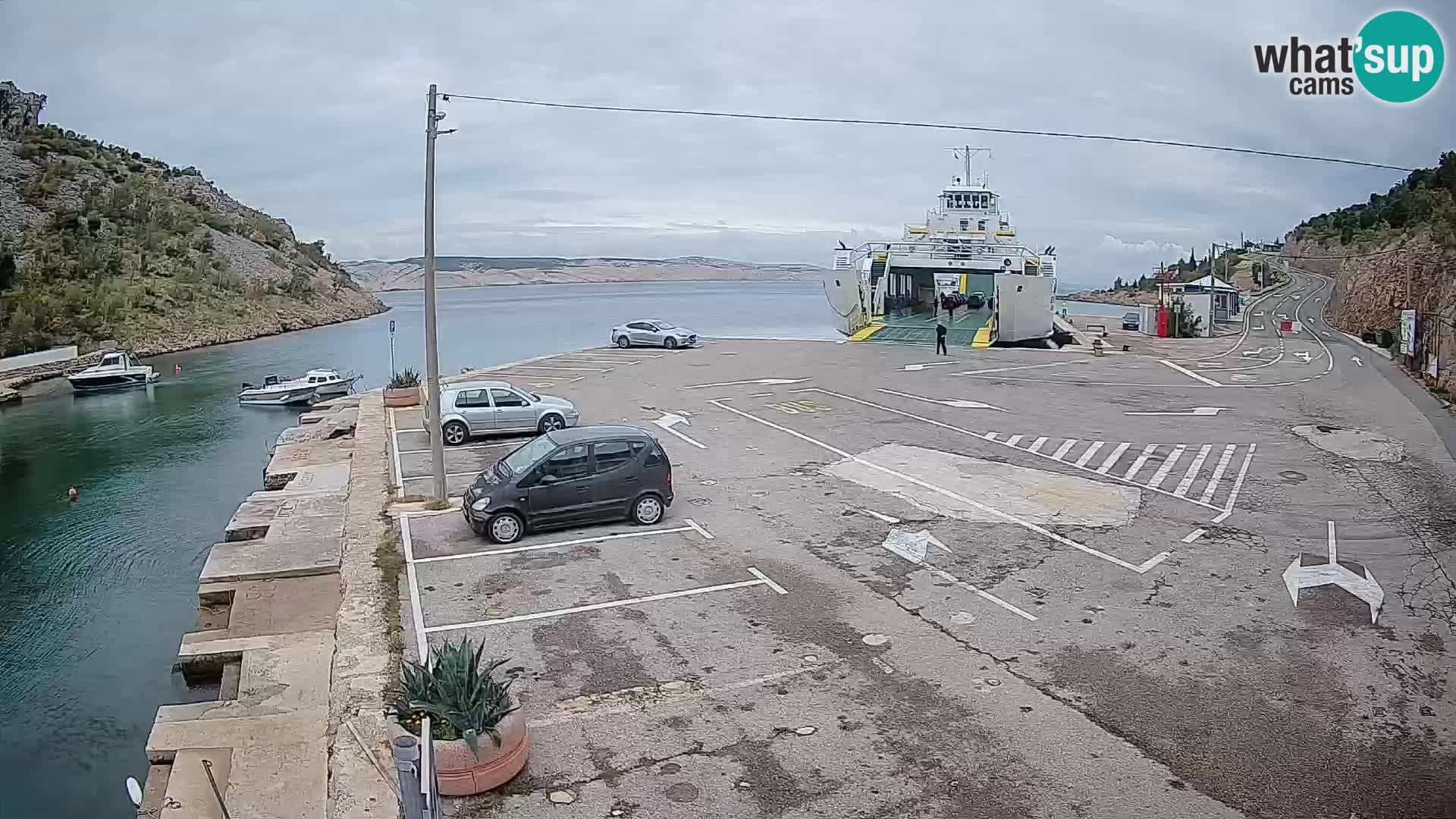Webcam Fährhafen Prizna – zur Insel Pag