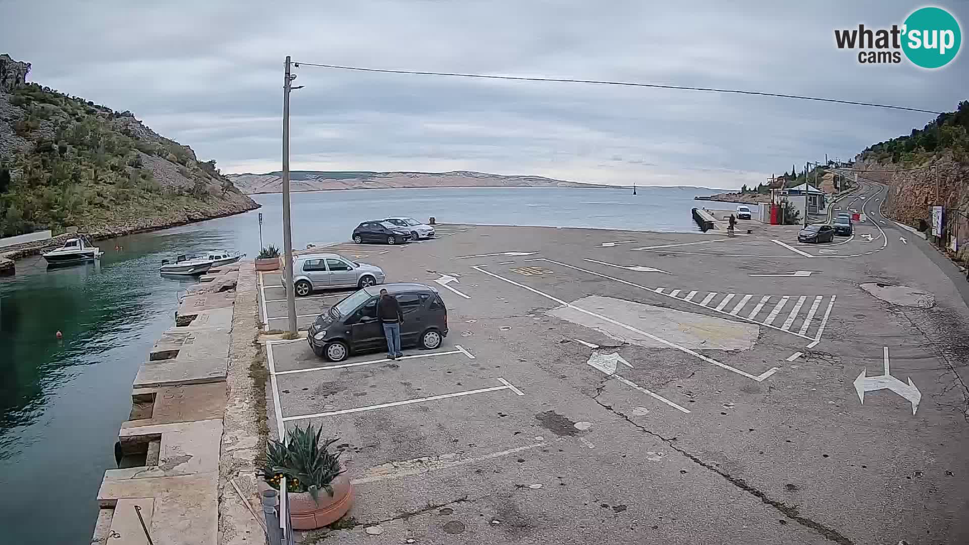 Webcam port de ferry de Prizna – vers l’île de Pag