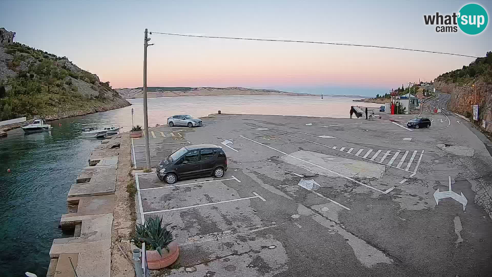 Webcam port de ferry de Prizna – vers l’île de Pag