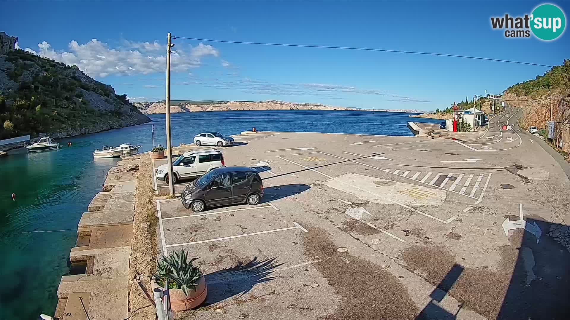 Webcam port de ferry de Prizna – vers l’île de Pag