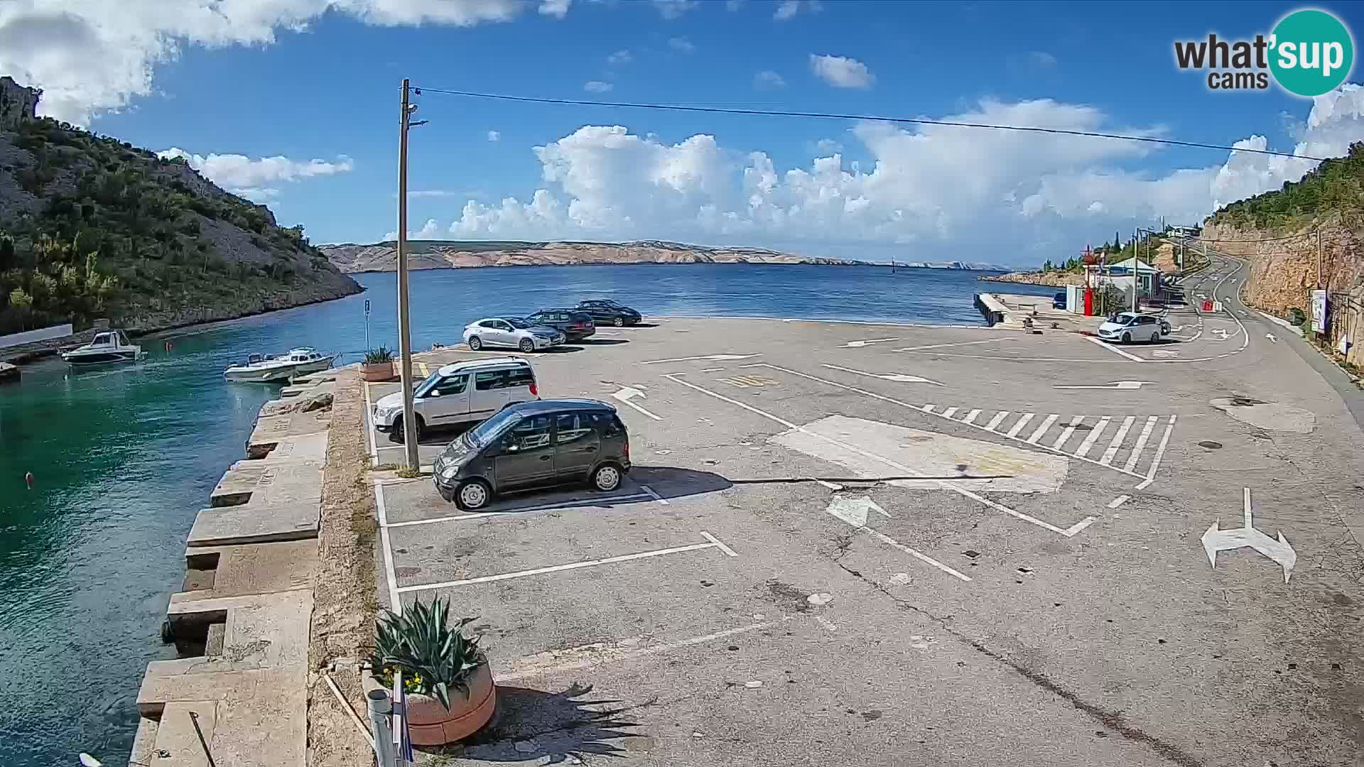 Webcam Prizna ferry port to Pag island