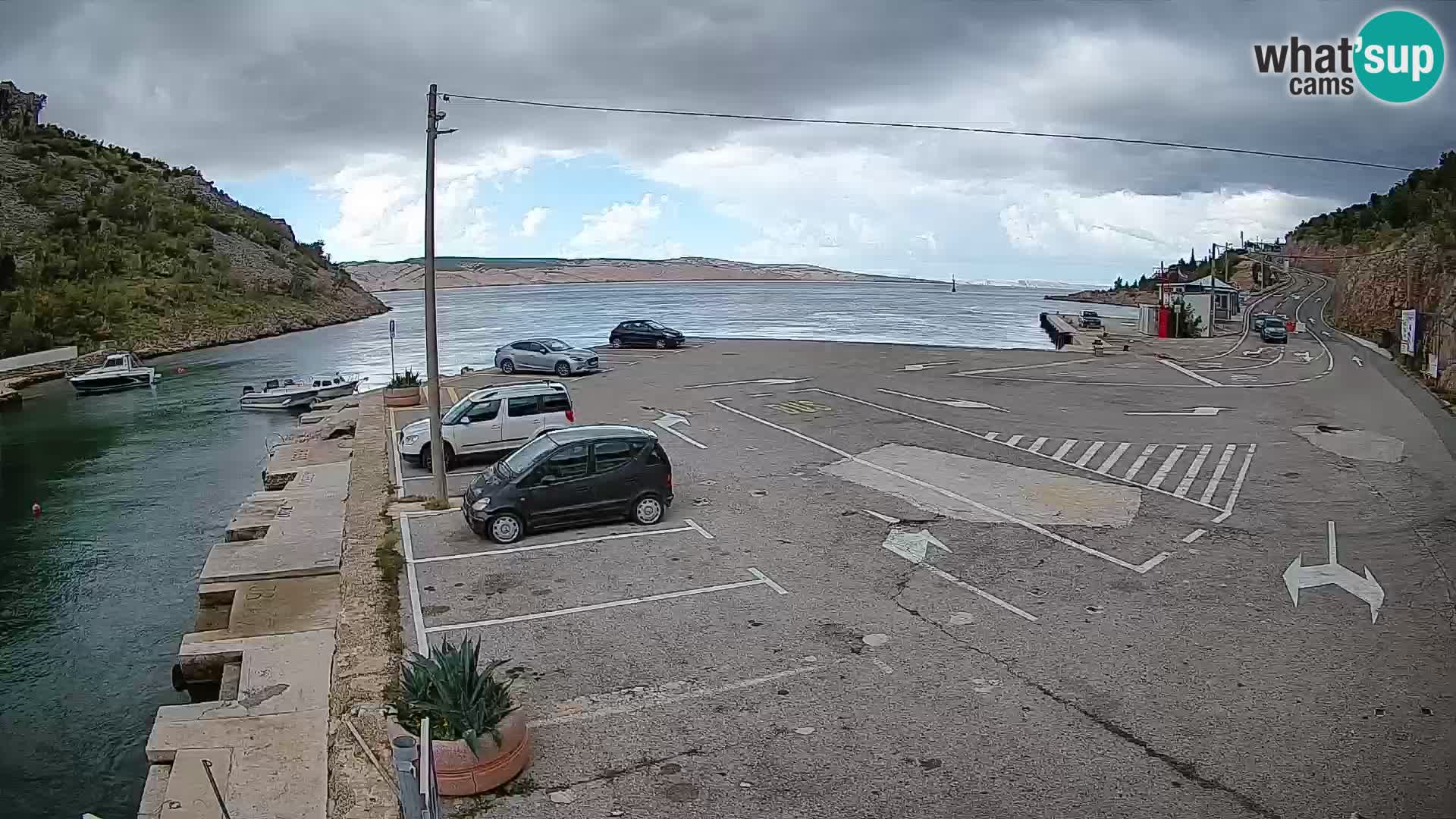 Webcam port de ferry de Prizna – vers l’île de Pag