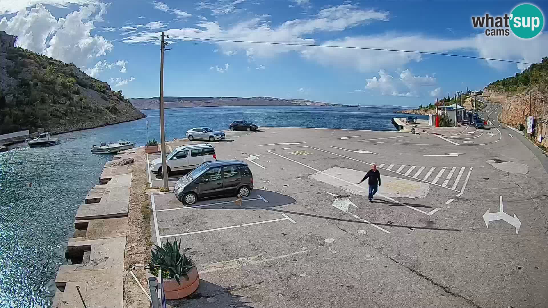 Webcam Prizna ferry port to Pag island
