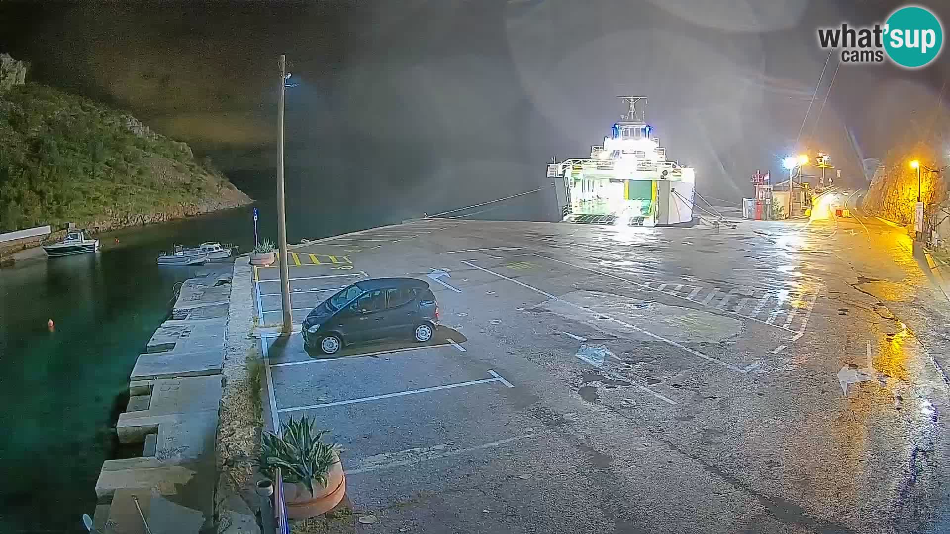 Webcam port de ferry de Prizna – vers l’île de Pag