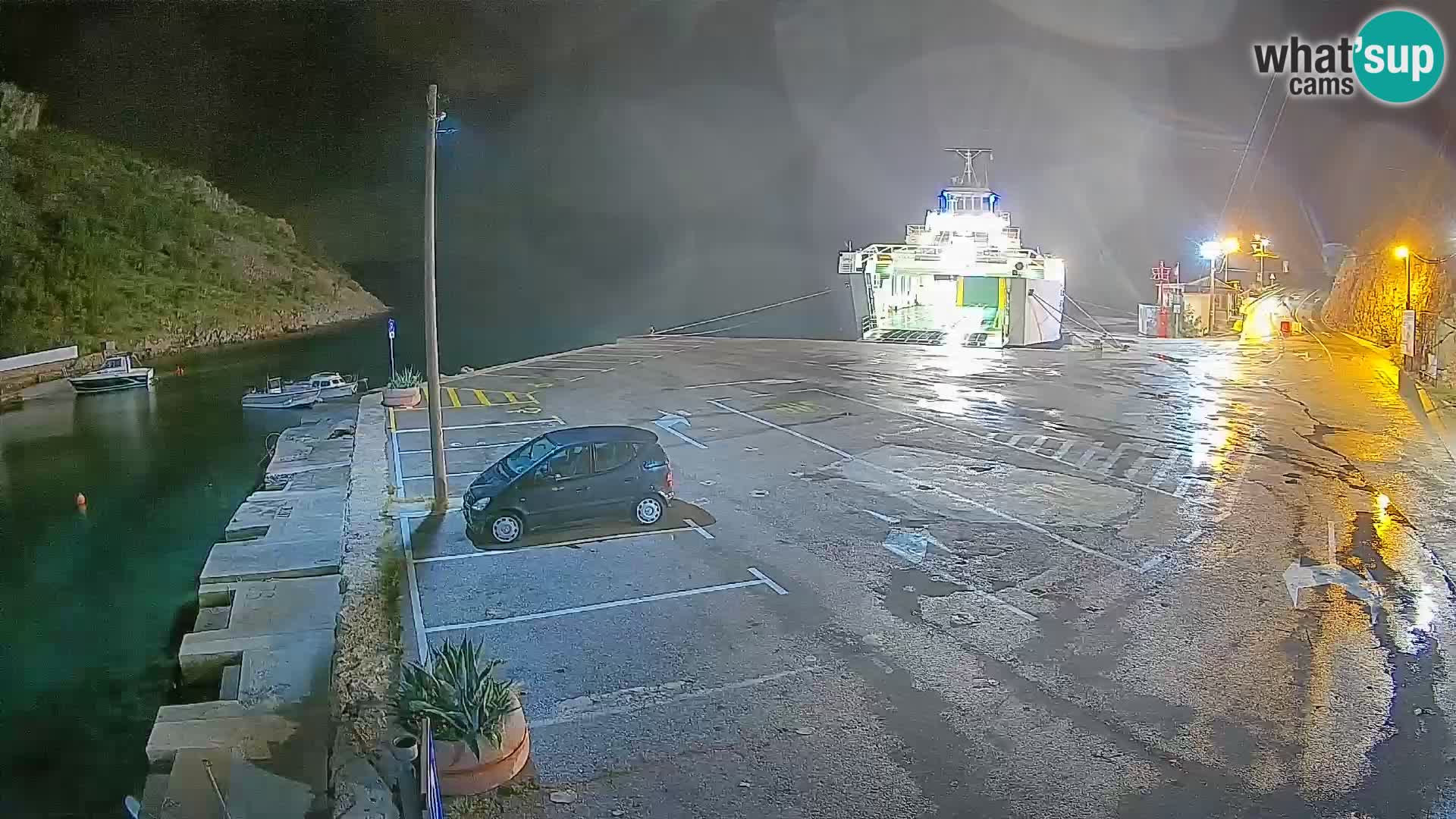 Webcam port de ferry de Prizna – vers l’île de Pag