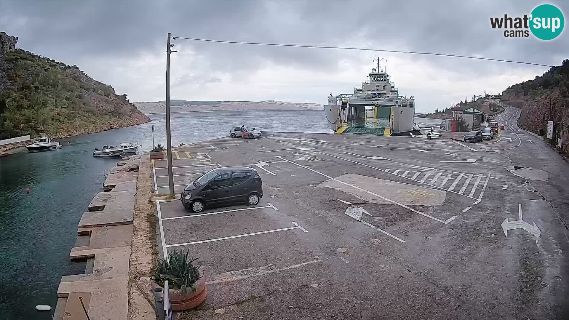 Webcam Fährhafen Prizna – zur Insel Pag