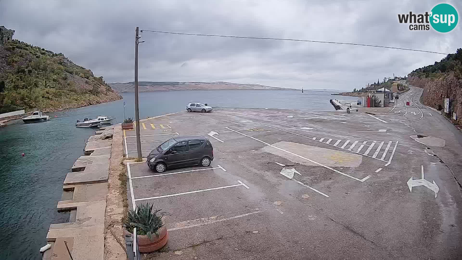 Webcam Fährhafen Prizna – zur Insel Pag