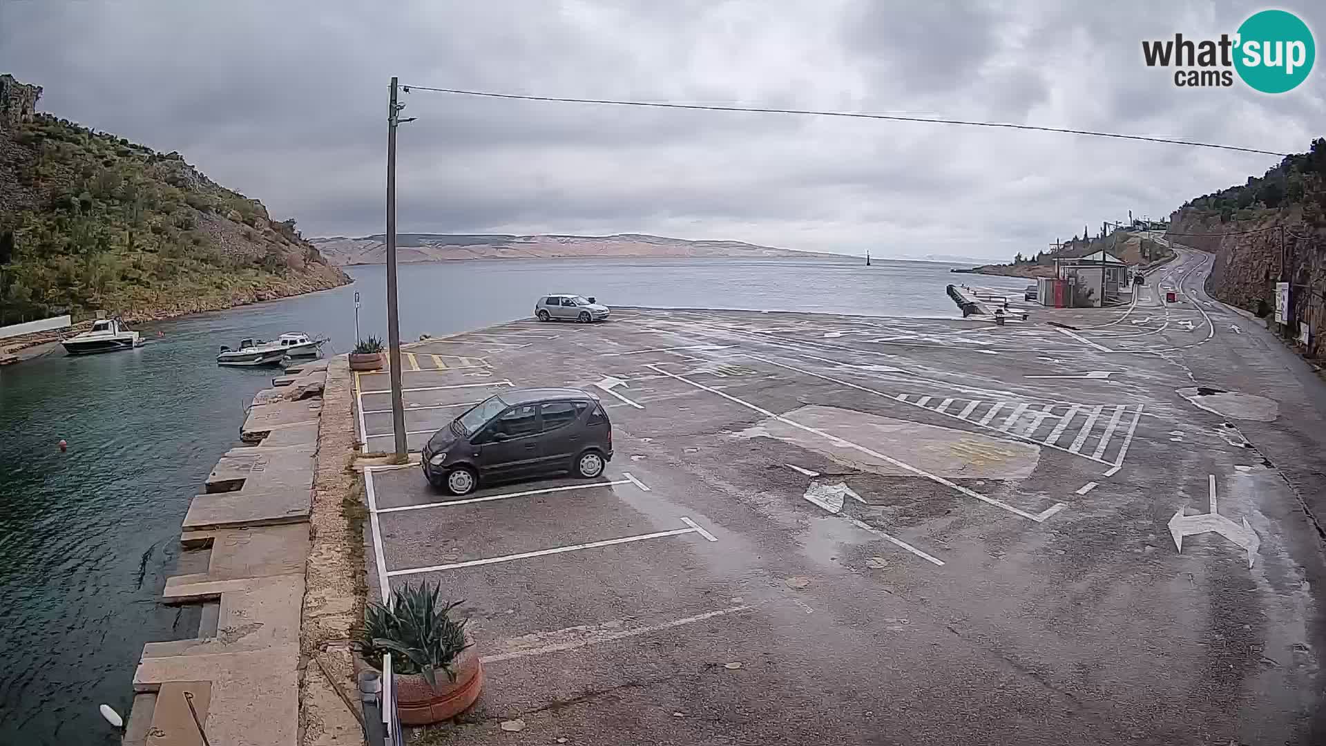 Webcam Fährhafen Prizna – zur Insel Pag