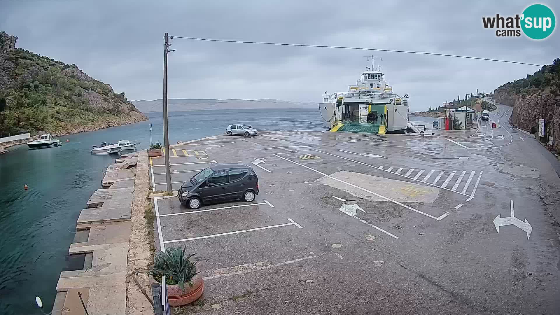 Webcam Prizna ferry port to Pag island