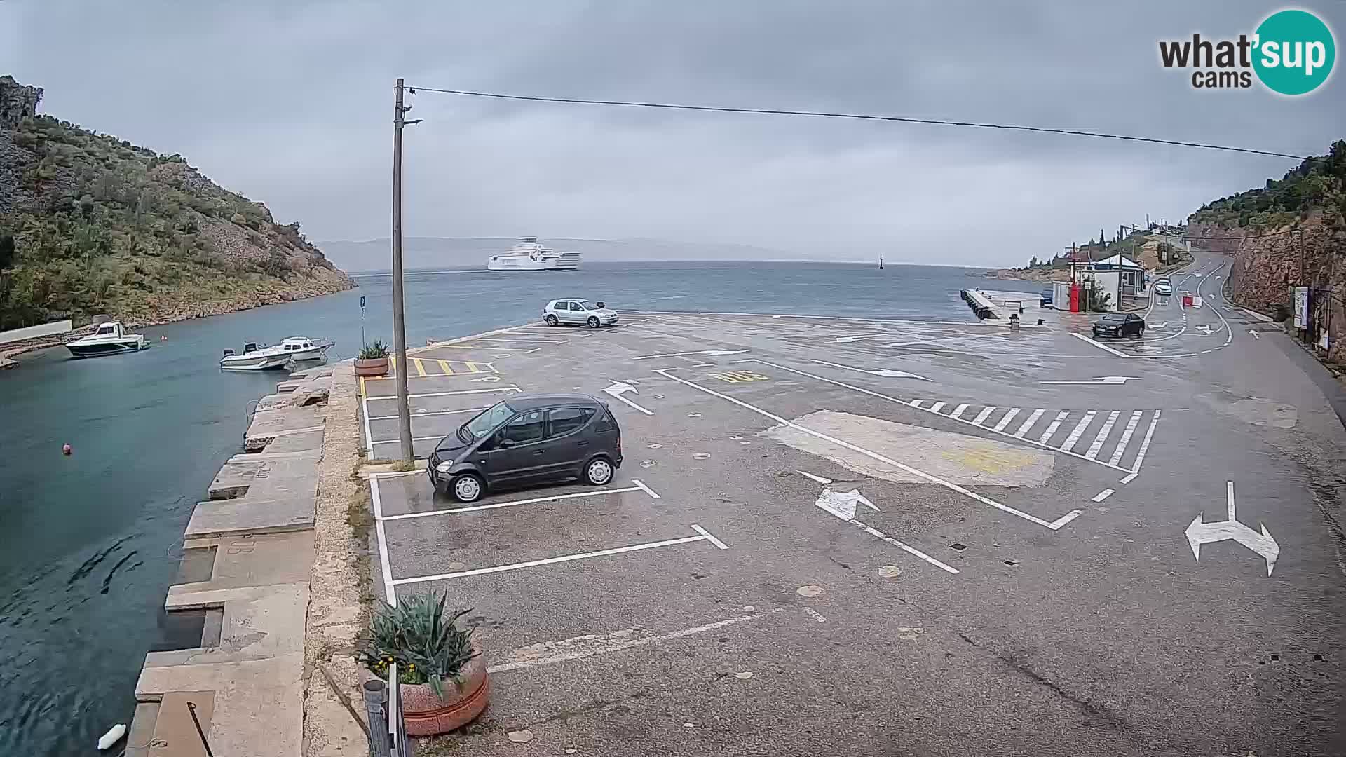 Webcam Fährhafen Prizna – zur Insel Pag