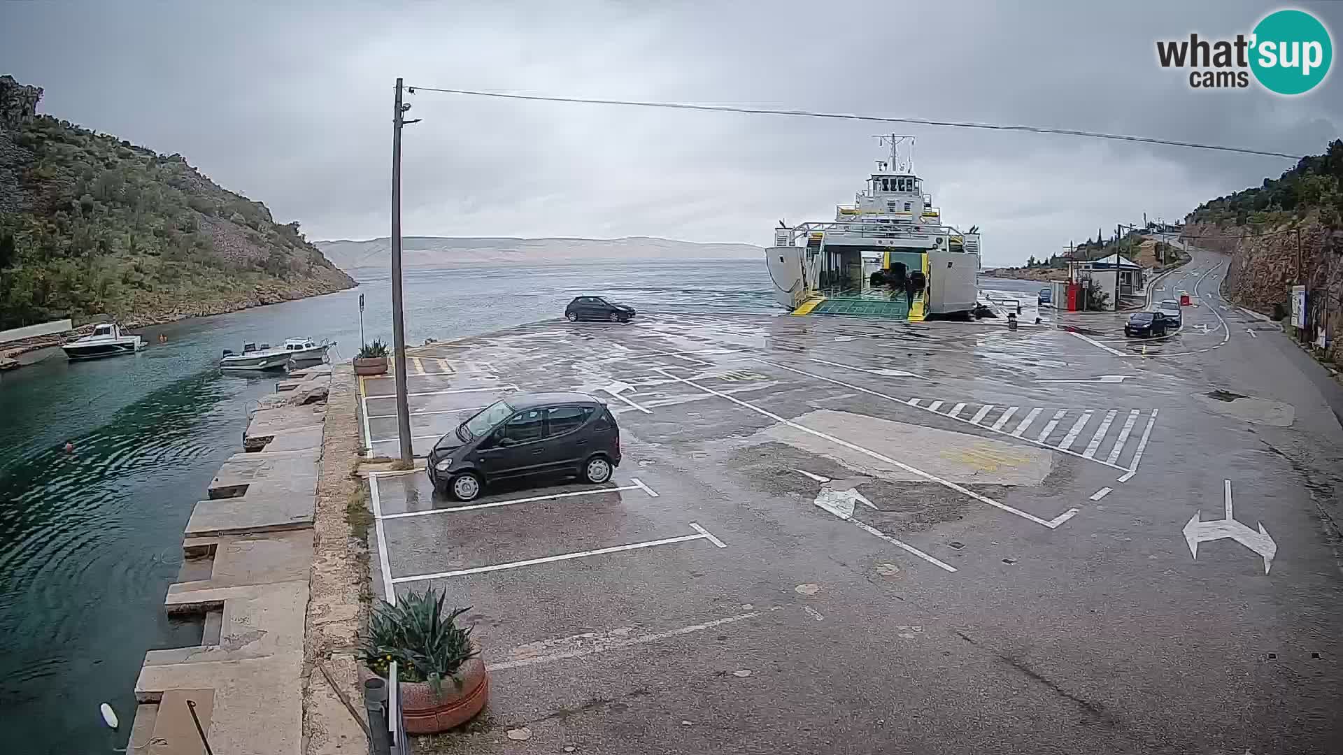 Webcam port de ferry de Prizna – vers l’île de Pag