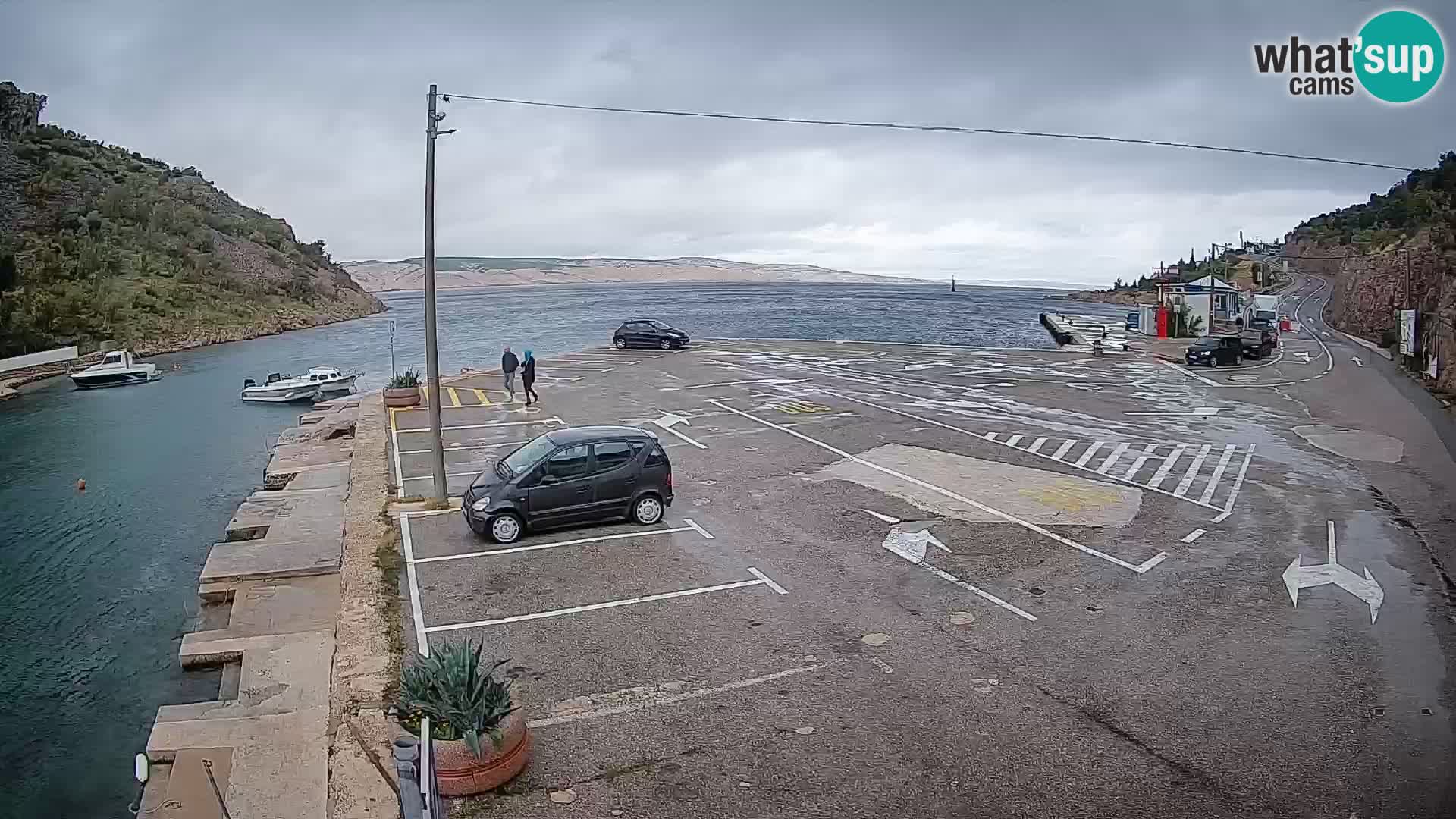 Webcam port de ferry de Prizna – vers l’île de Pag