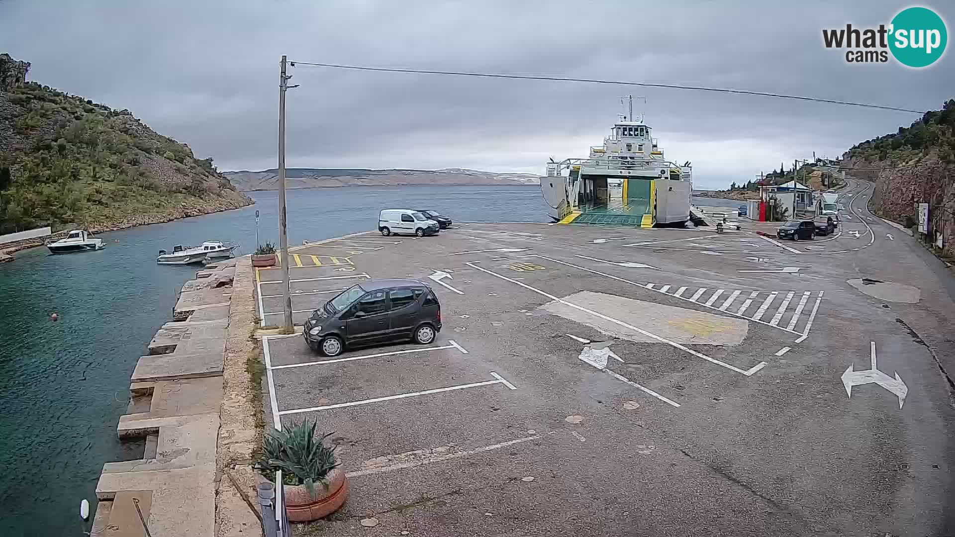 Webcam Fährhafen Prizna – zur Insel Pag