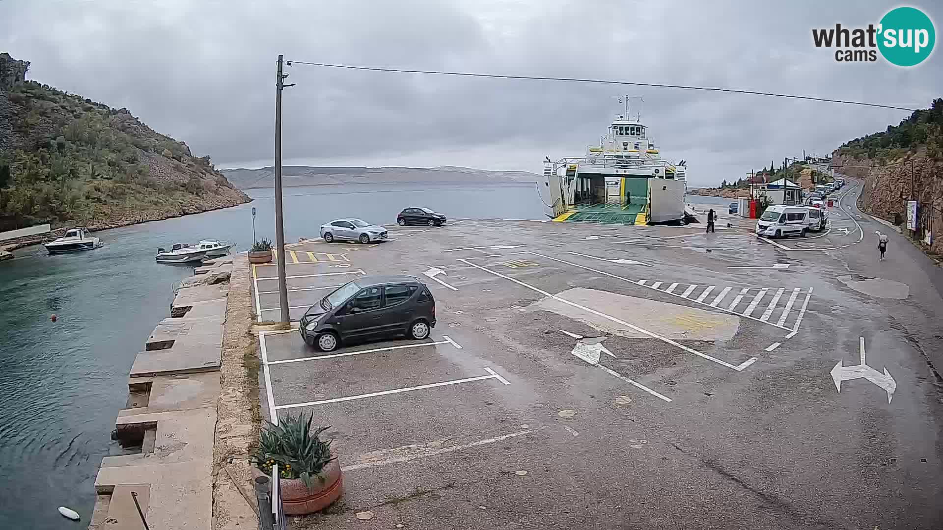 Webcam port de ferry de Prizna – vers l’île de Pag