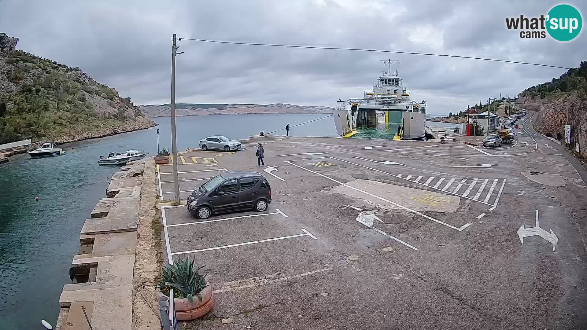 Webcam port de ferry de Prizna – vers l’île de Pag