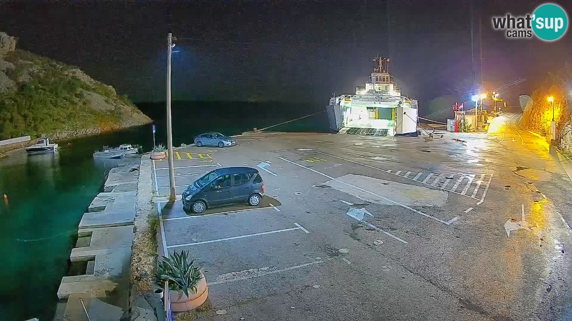 Webcam port de ferry de Prizna – vers l’île de Pag