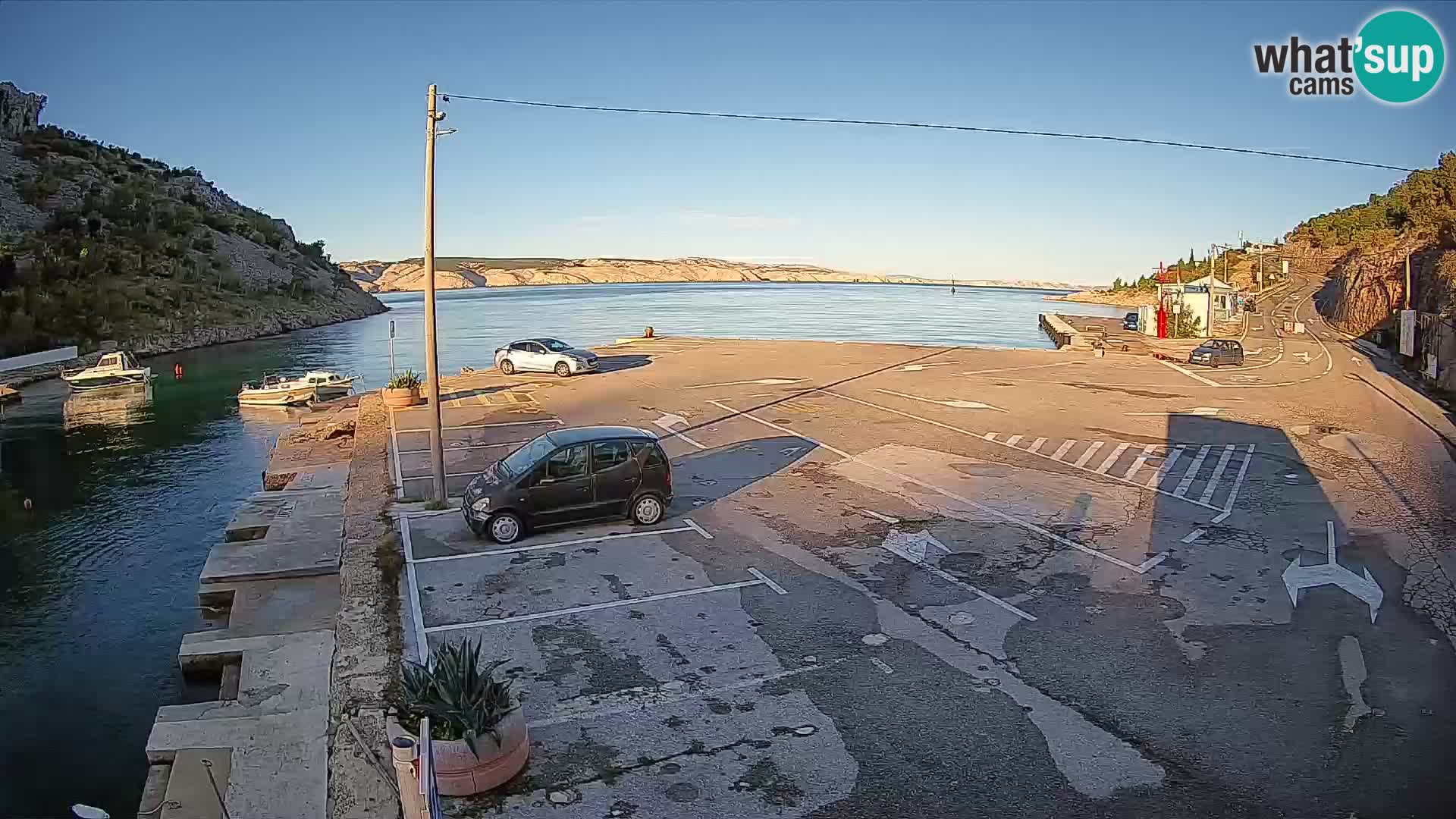 Webcam Fährhafen Prizna – zur Insel Pag