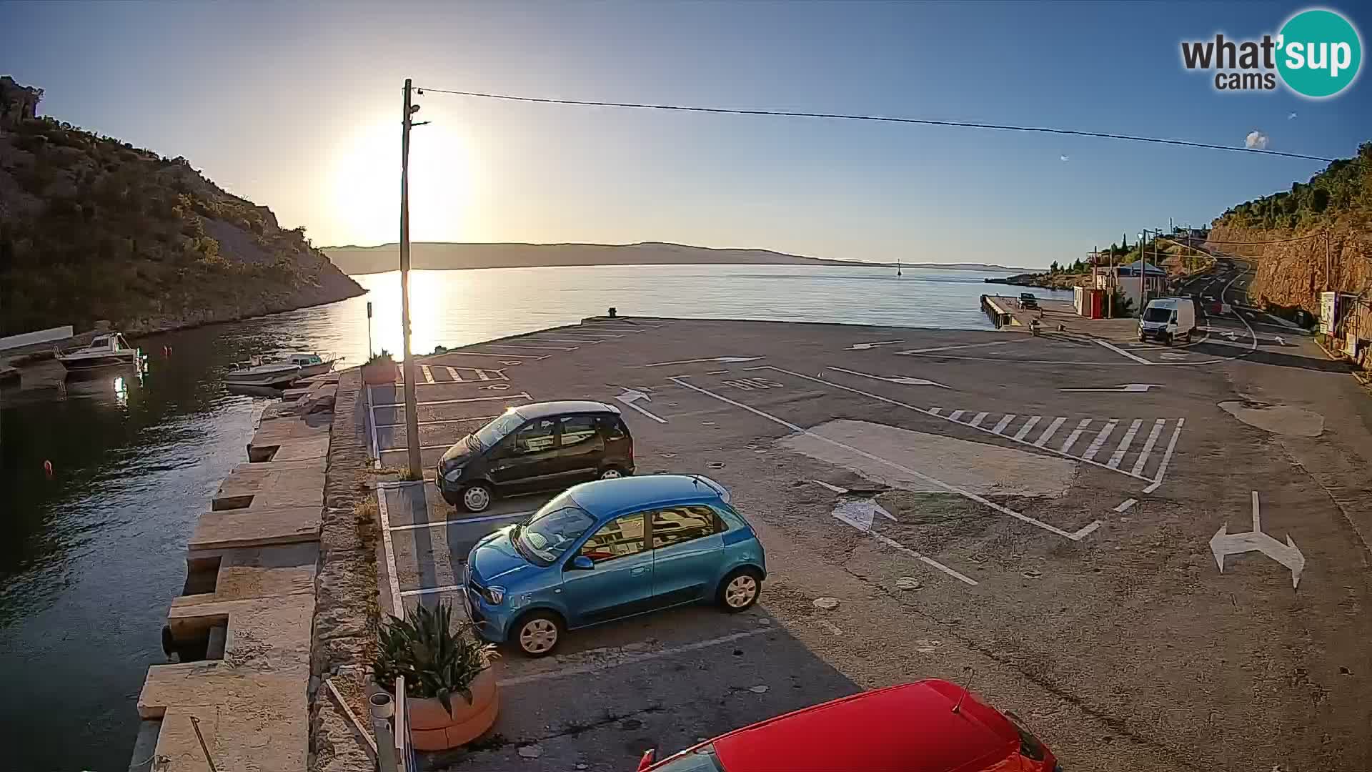 Webcam port de ferry de Prizna – vers l’île de Pag