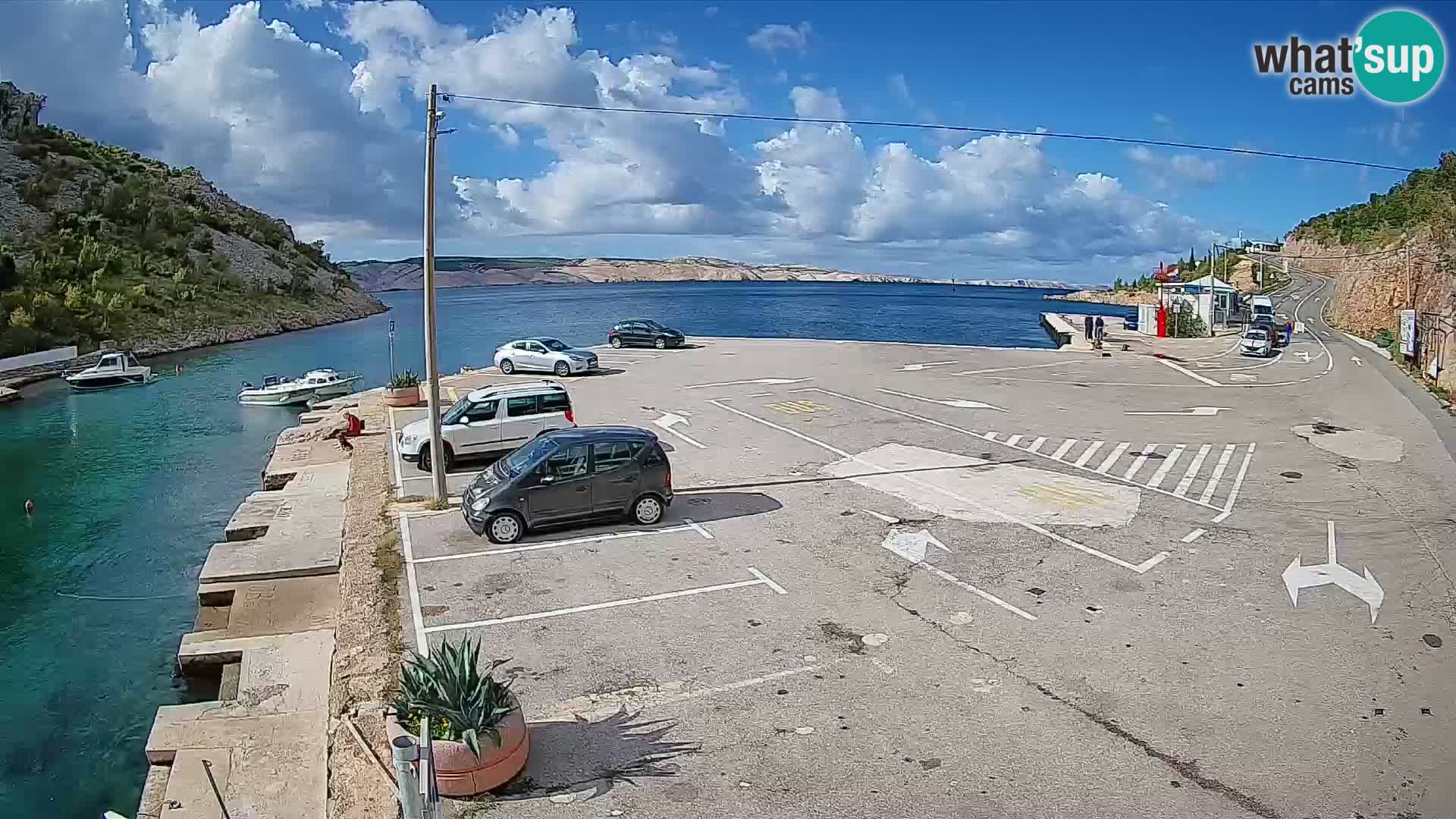 Webcam Prizna ferry port to Pag island
