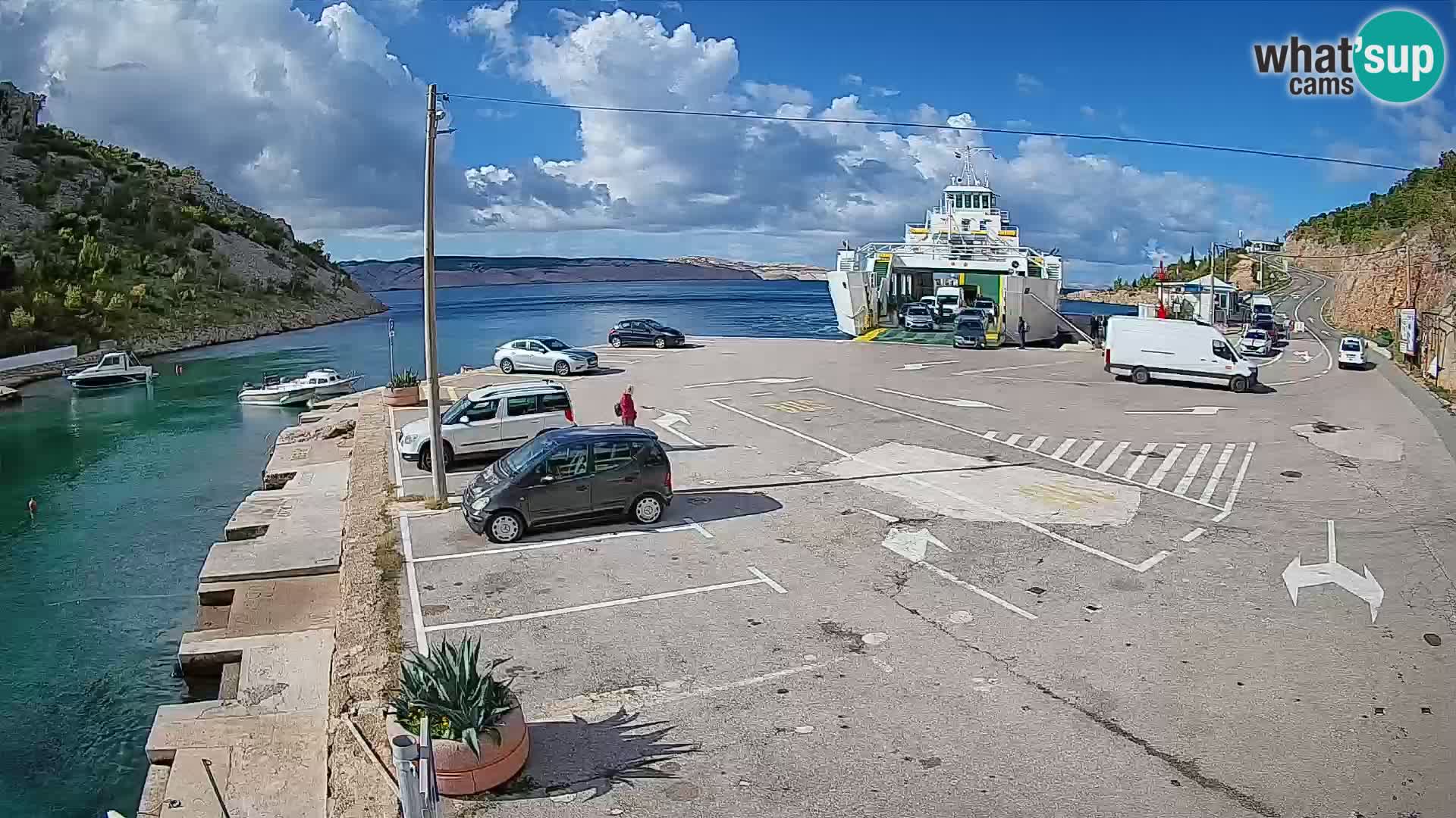 Webcam Fährhafen Prizna – zur Insel Pag