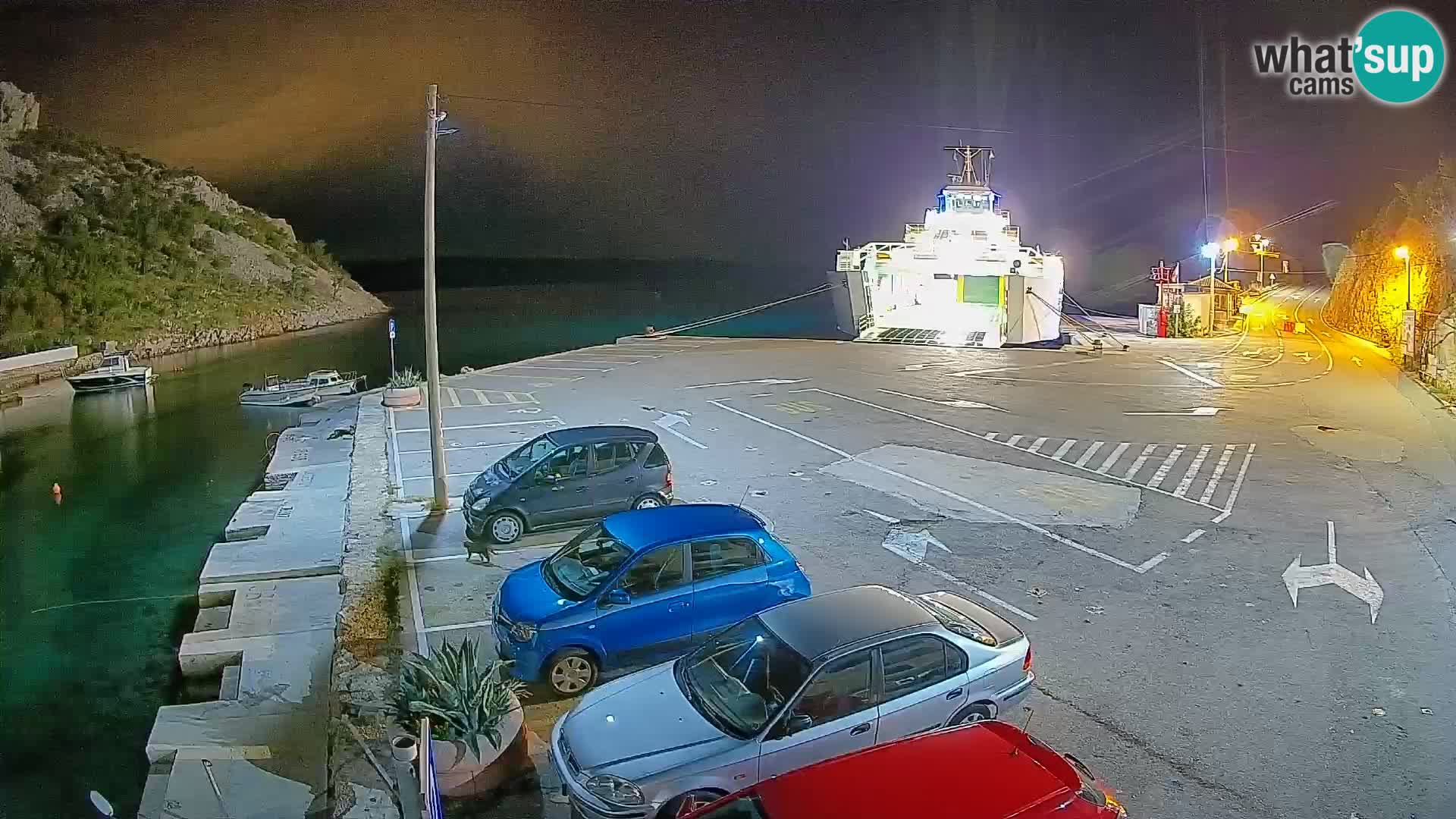 Webcam Prizna ferry port to Pag island