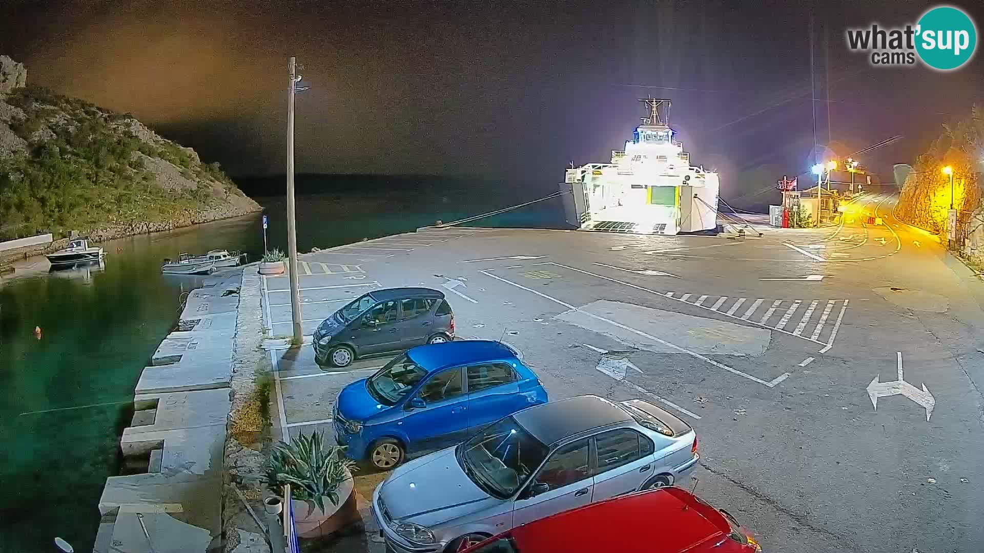 Webcam Prizna ferry port to Pag island