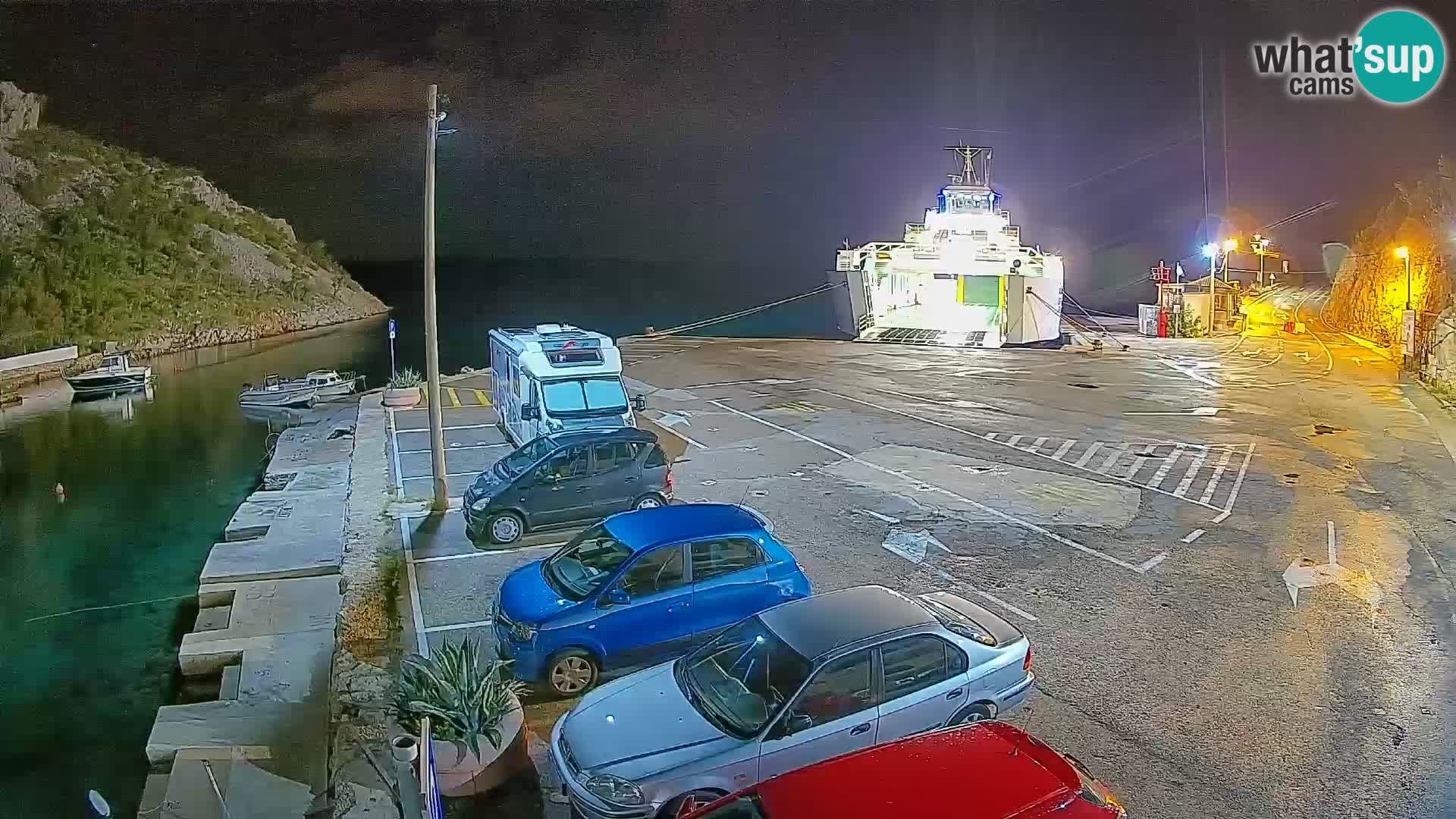Webcam Prizna ferry port to Pag island
