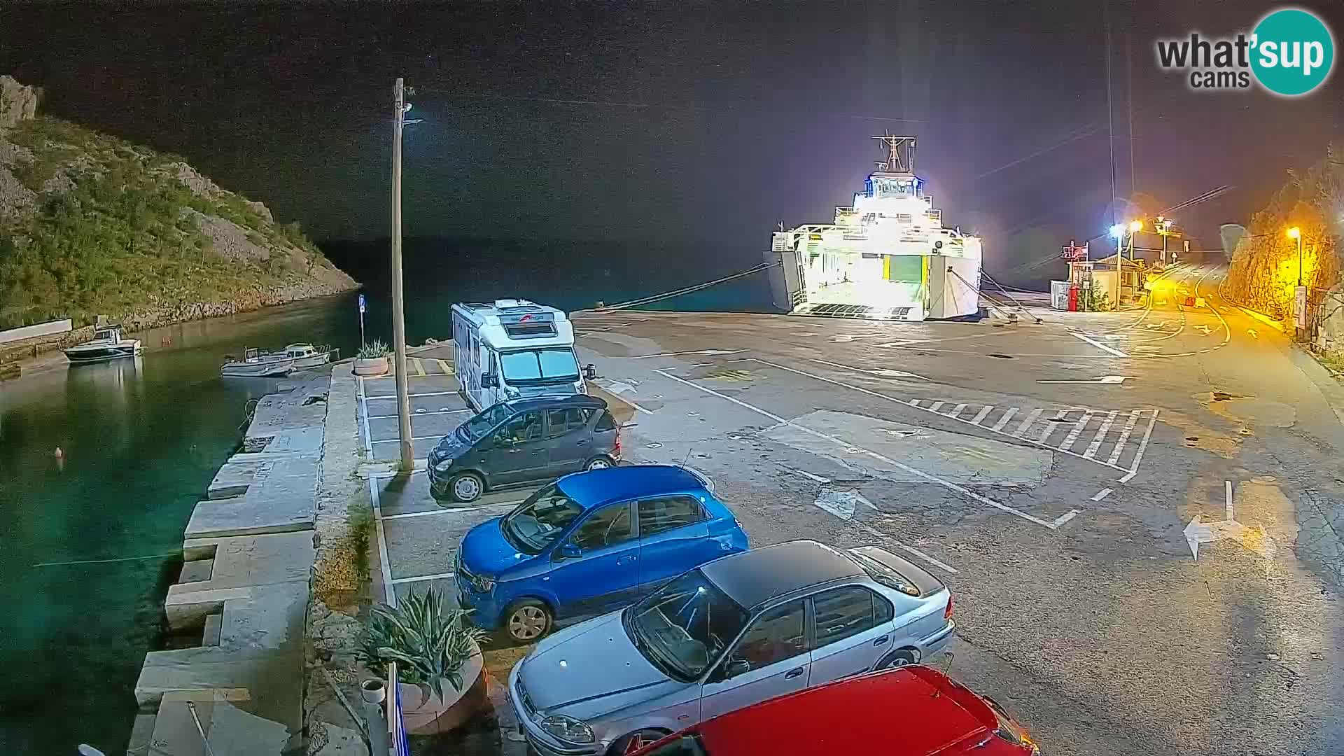 Webcam port de ferry de Prizna – vers l’île de Pag