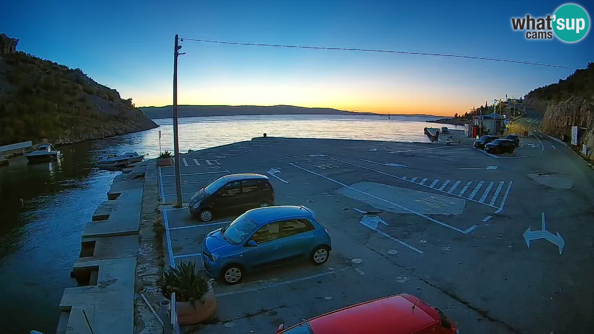 Webcam Prizna ferry port to Pag island